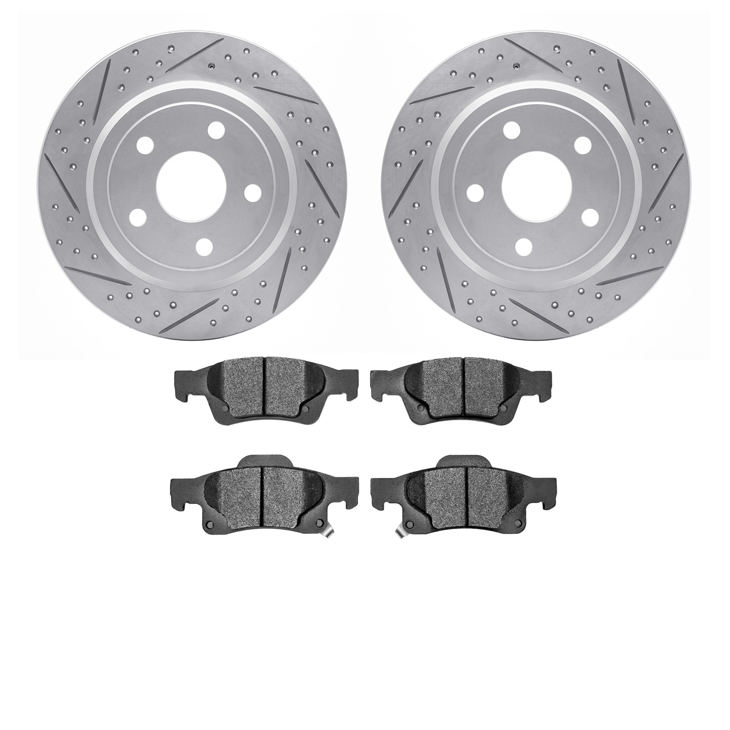 Geoperformance Drilled/Slotted Rotors w/Heavy-Duty Pads Kit, Fits