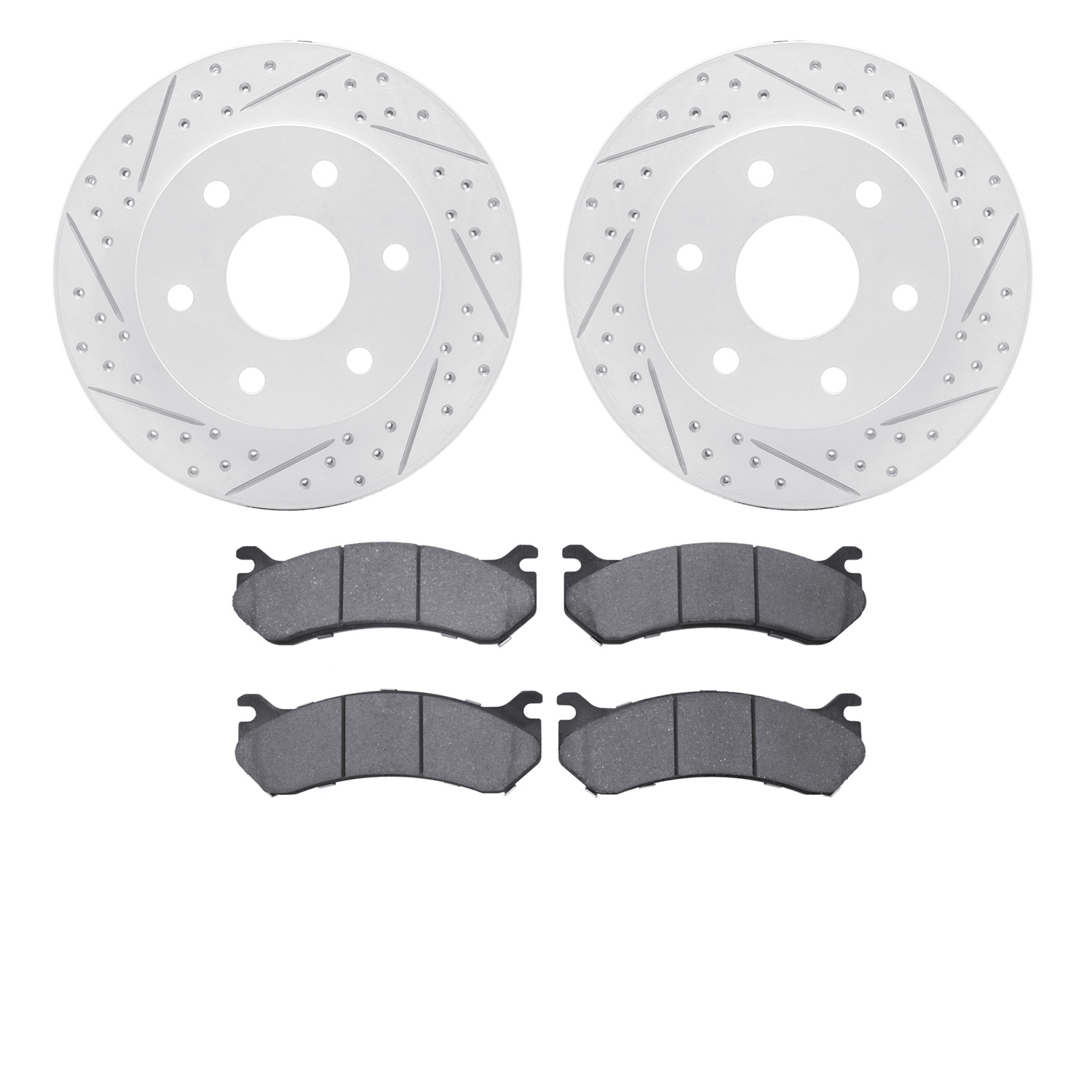 Geoperformance Drilled/Slotted Rotors w/Heavy-Duty Pads Kit,