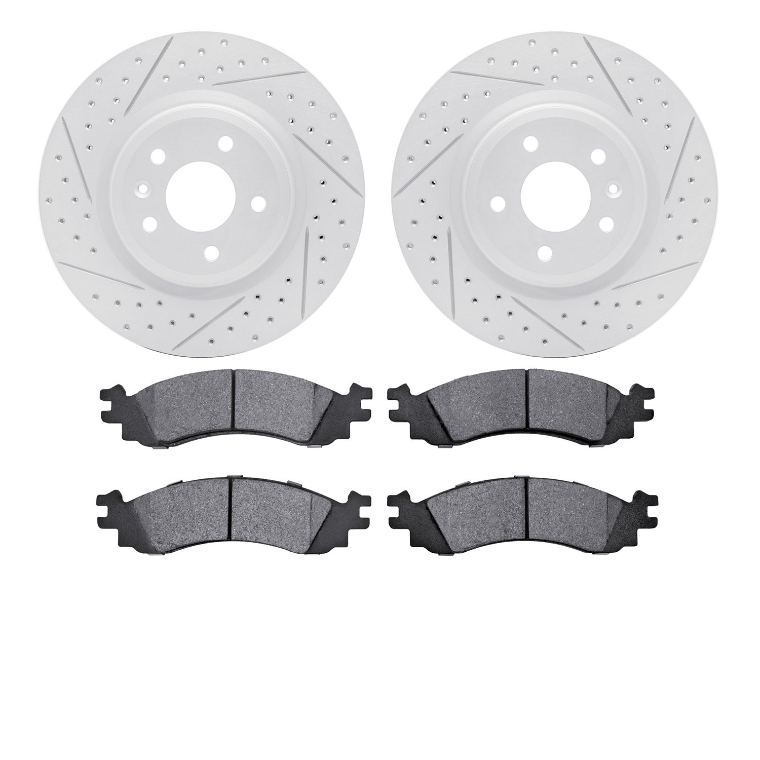 2202-54001 Geoperformance Drilled/Slotted Rotors w/Heavy-Duty Pads Kit, 2010-2010 Ford/Lincoln/Mercury/Mazda, Position: Front
