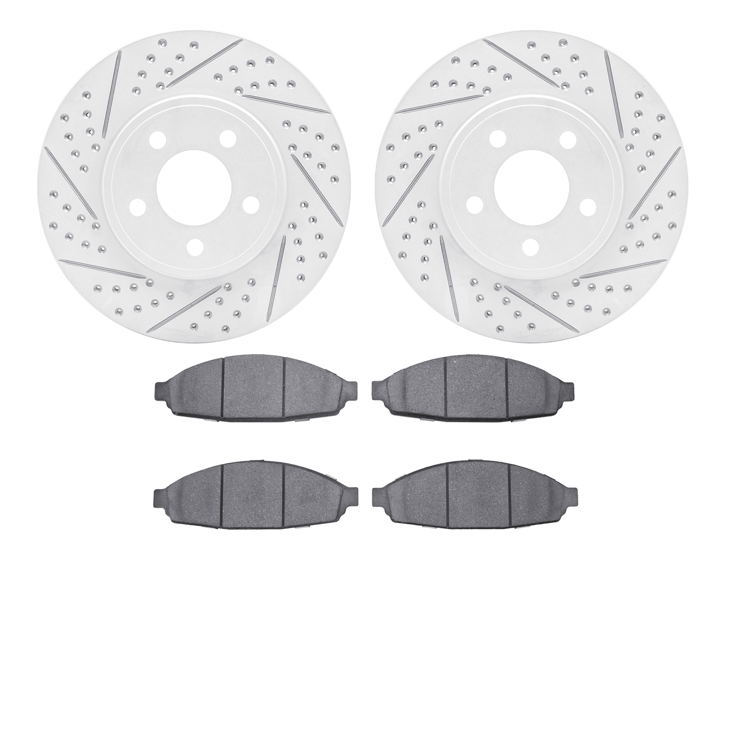 Geoperformance Drilled/Slotted Rotors w/Heavy-Duty Pads Kit,