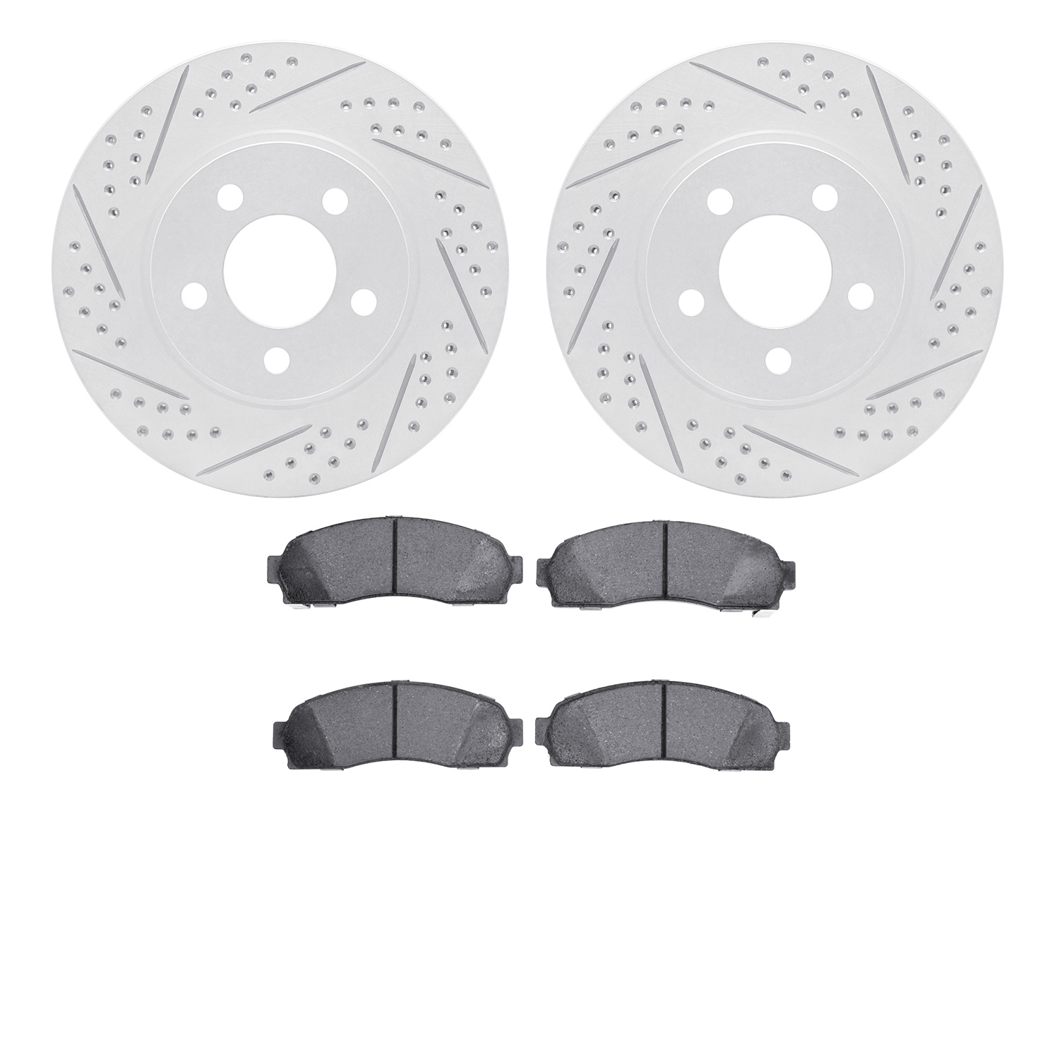 Geoperformance Drilled/Slotted Rotors w/Heavy-Duty Pads Kit,