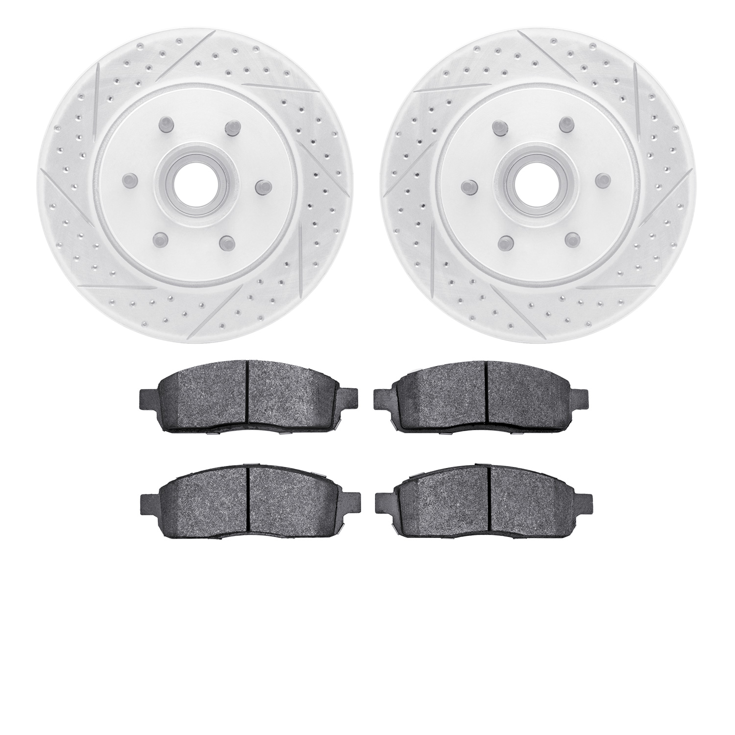 2202-99133 Geoperformance Drilled/Slotted Rotors w/Heavy-Duty Pads Kit, 2004-2008 Ford/Lincoln/Mercury/Mazda, Position: Front
