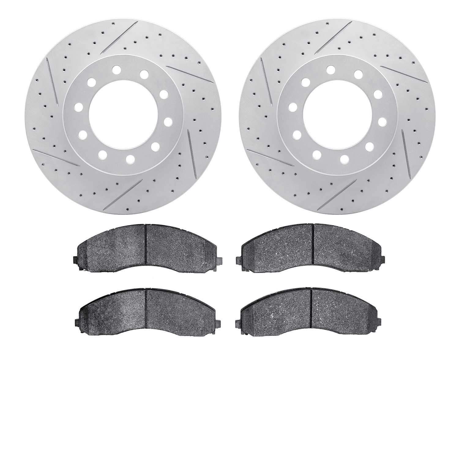 2202-99203 Geoperformance Drilled/Slotted Rotors w/Heavy-Duty Pads Kit, Fits Select Ford/Lincoln/Mercury/Mazda, Position: Front