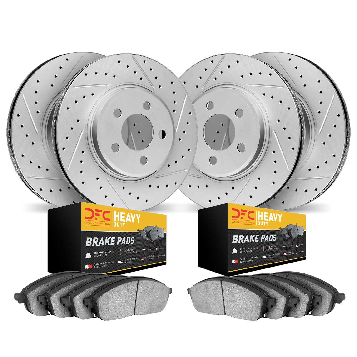 Geoperformance Drilled/Slotted Rotors w/Heavy-Duty Pads Kit,