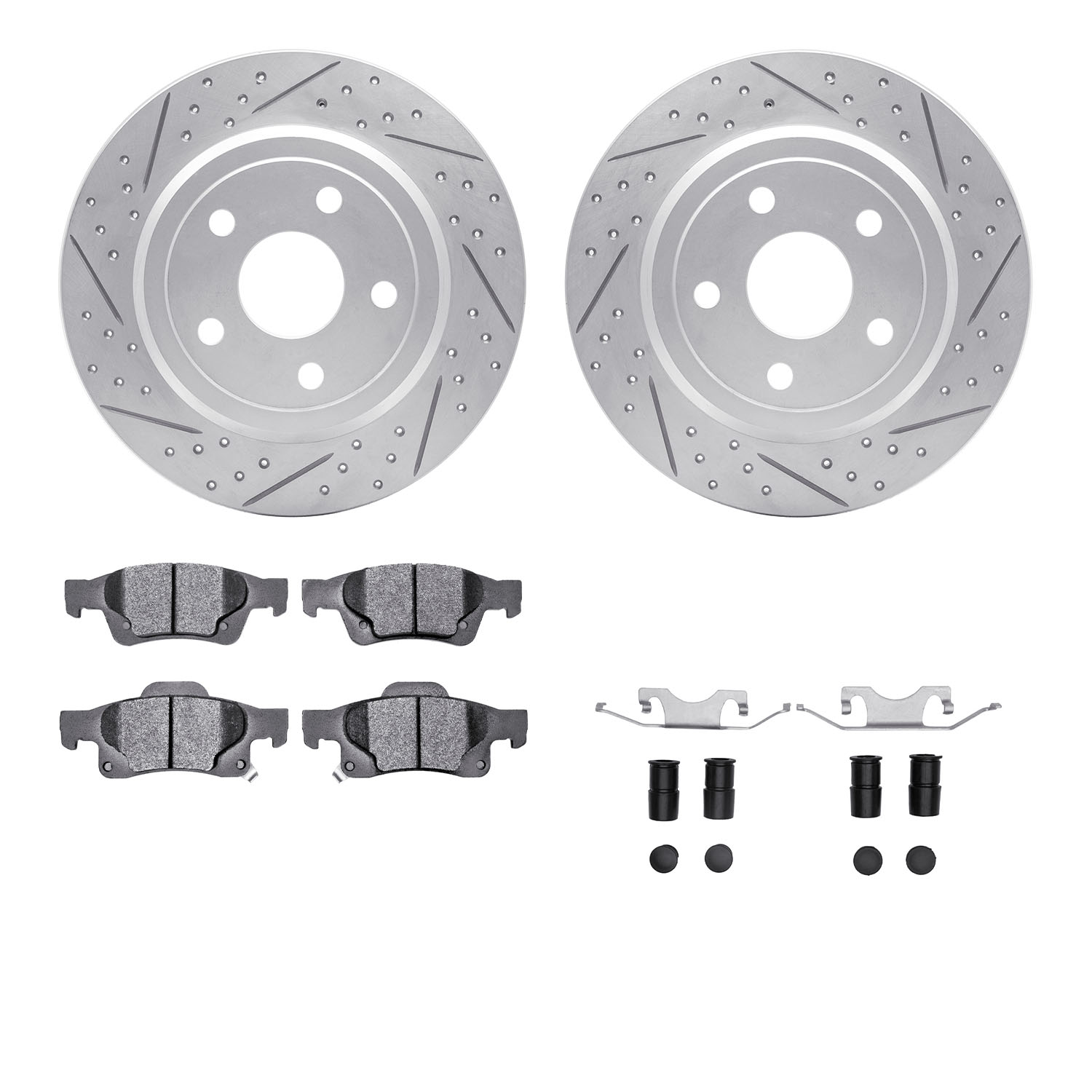 Geoperformance Drilled/Slotted Rotors w/Heavy-Duty Pads Kit &