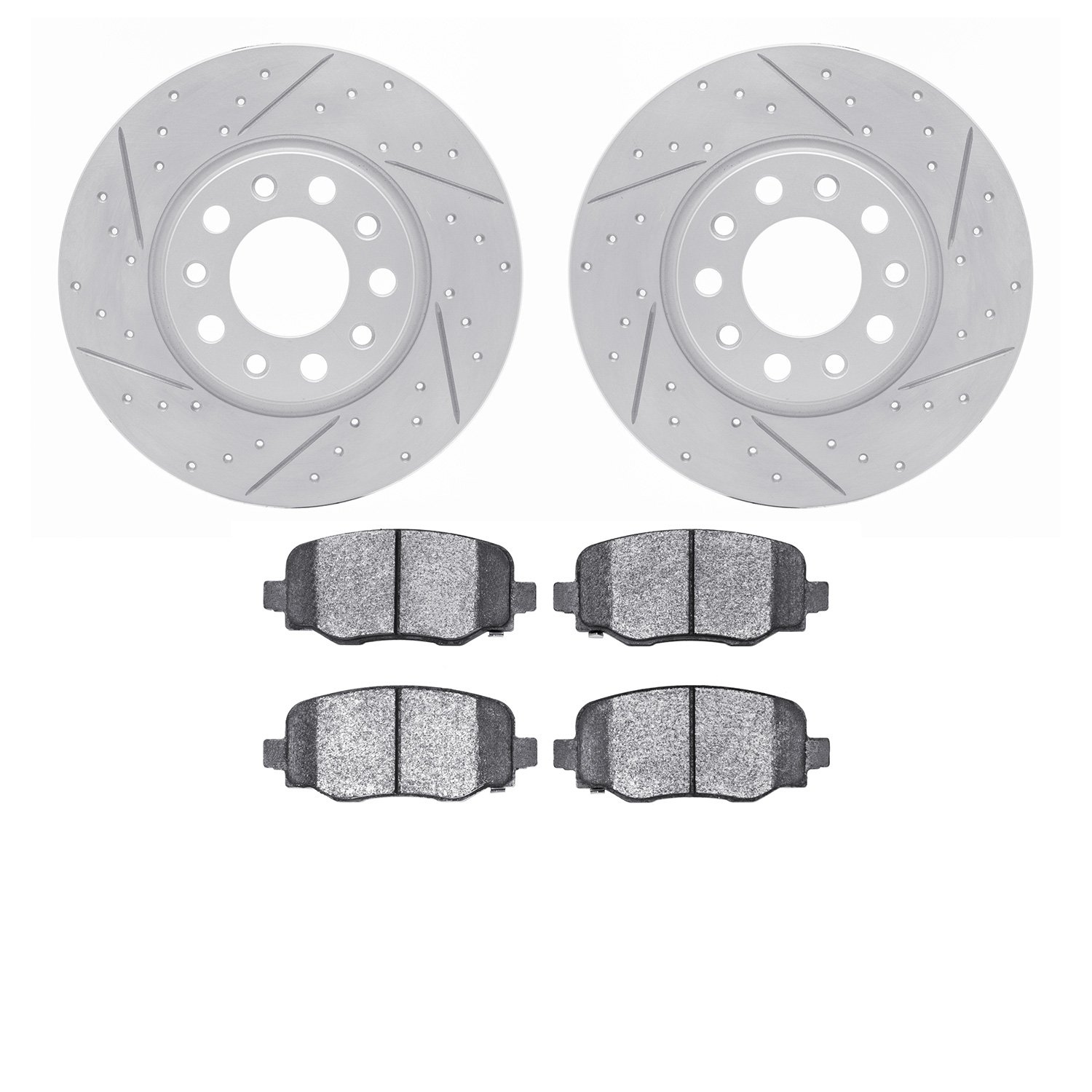 2402-42013 Geoperformance Drilled/Slotted Brake Rotors with Ultimate-Duty Brake Pads Kit, Fits Select Mopar, Position: Rear