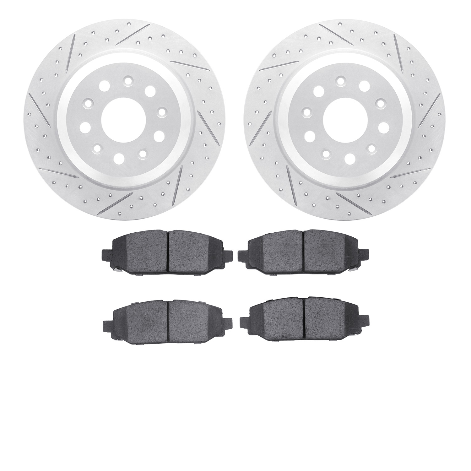 2402-42033 Geoperformance Drilled/Slotted Brake Rotors with Ultimate-Duty Brake Pads Kit, Fits Select Mopar, Position: Rear