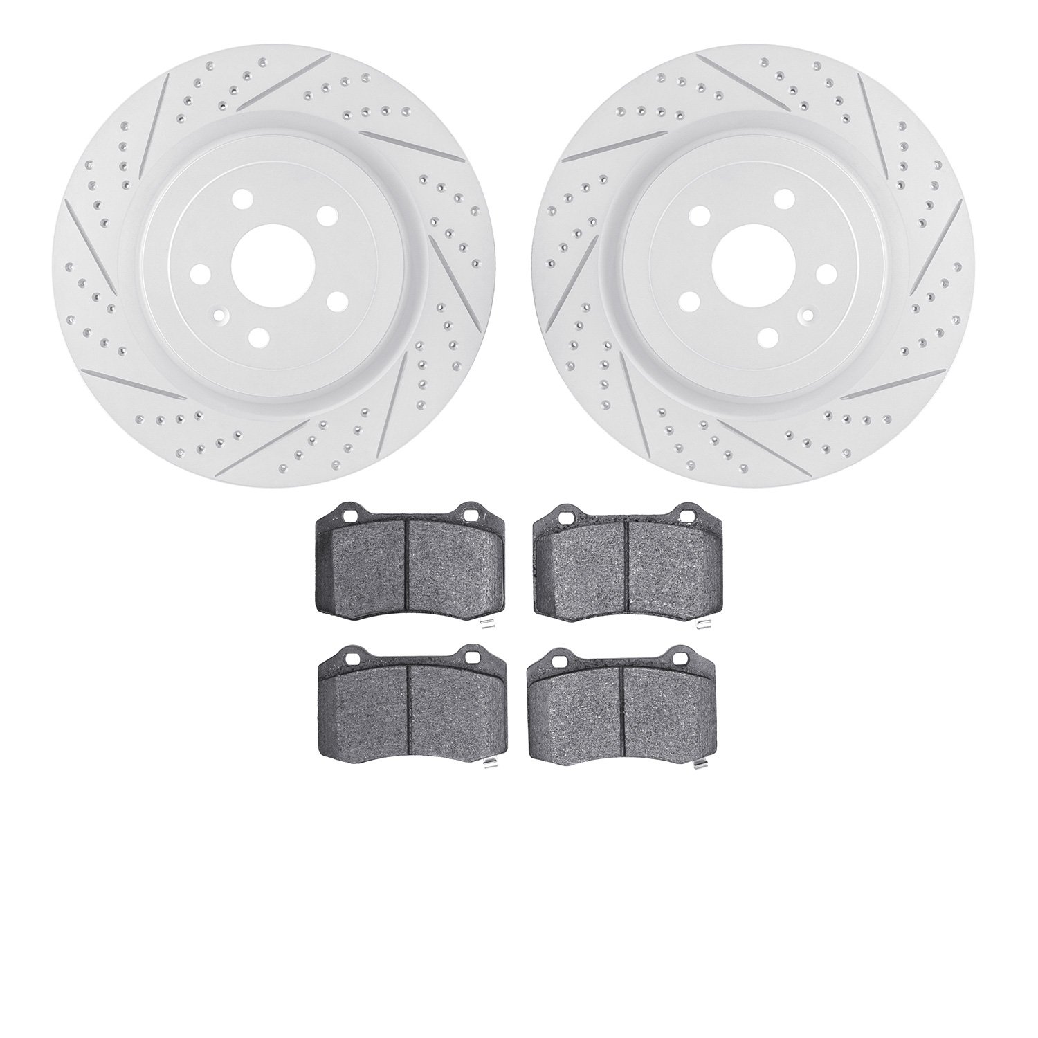 2402-47003 Geoperformance Drilled/Slotted Brake Rotors with Ultimate-Duty Brake Pads Kit, Fits Select GM, Position: Rear