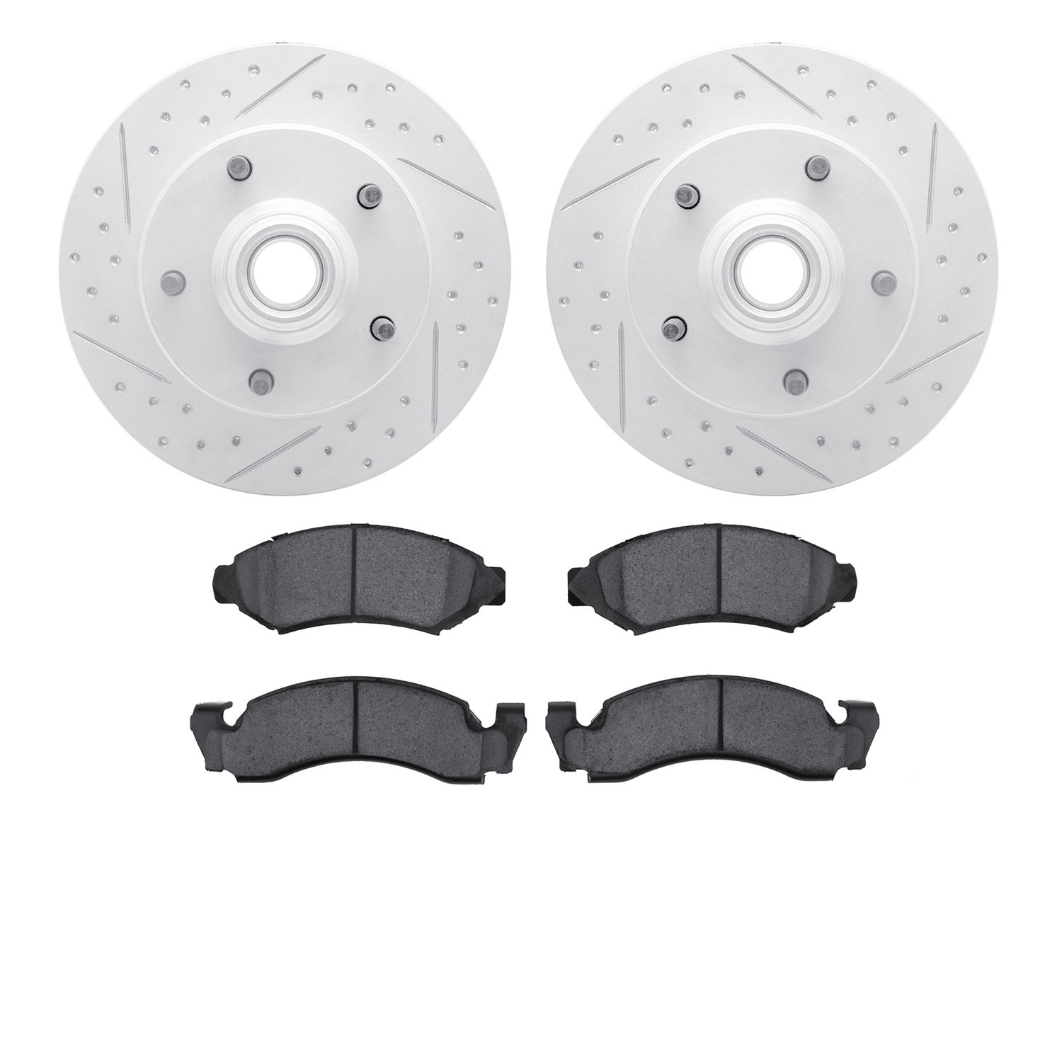 2402-54002 Geoperformance Drilled/Slotted Brake Rotors with Ultimate-Duty Brake Pads Kit, 1973-1985 Ford/Lincoln/Mercury/Mazda,