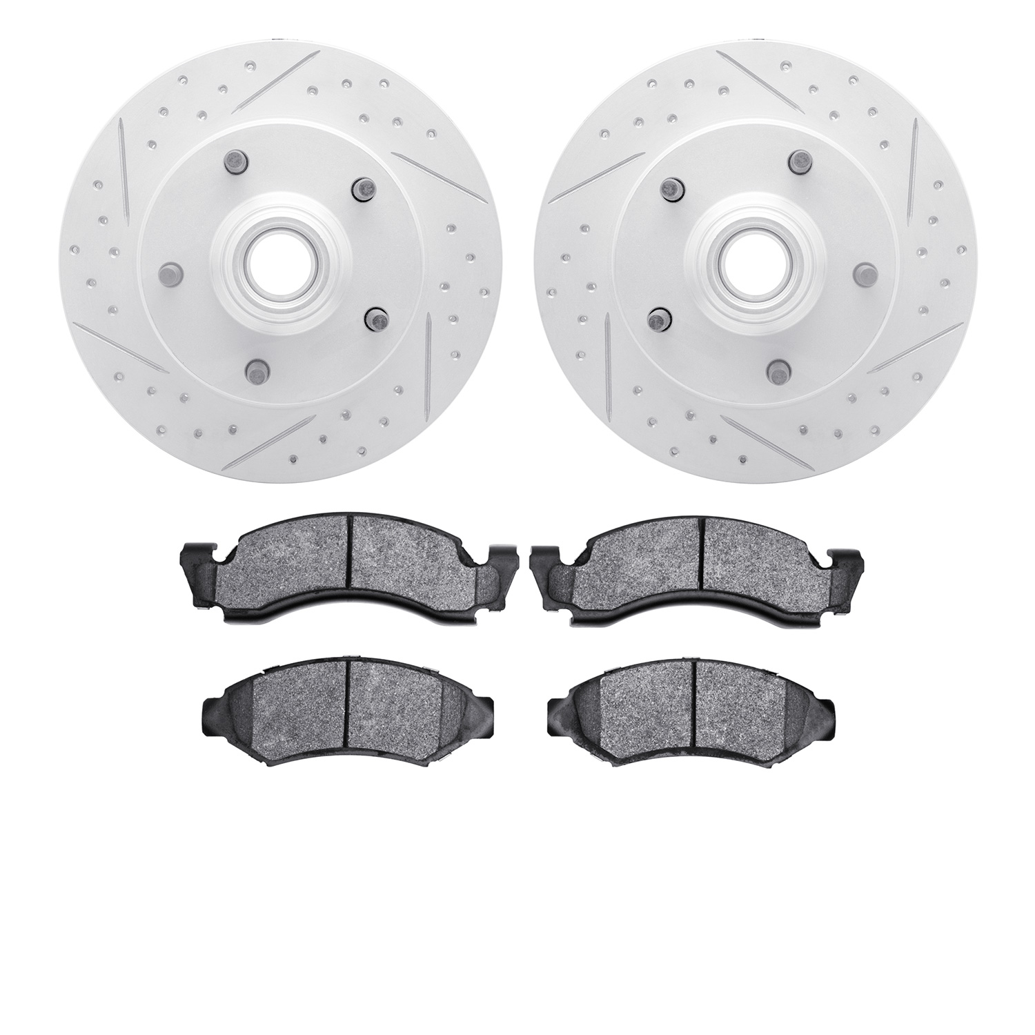 2402-54003 Geoperformance Drilled/Slotted Brake Rotors with Ultimate-Duty Brake Pads Kit, 1986-1993 Ford/Lincoln/Mercury/Mazda,