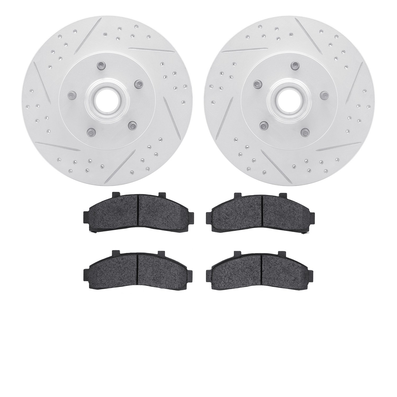 2402-54012 Geoperformance Drilled/Slotted Brake Rotors with Ultimate-Duty Brake Pads Kit, 1995-2002 Ford/Lincoln/Mercury/Mazda,