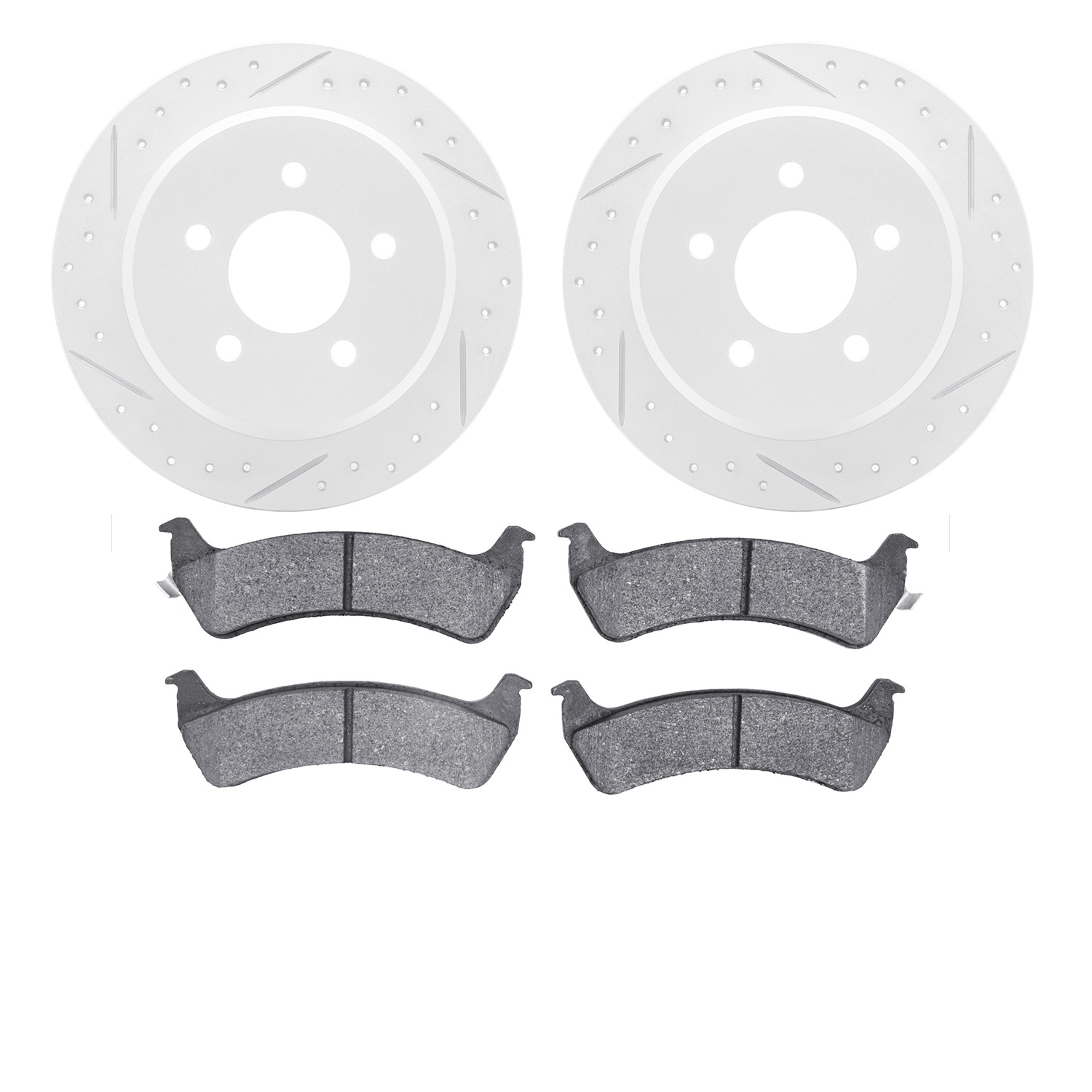 2402-54014 Geoperformance Drilled/Slotted Brake Rotors with Ultimate-Duty Brake Pads Kit, 2001-2002 Ford/Lincoln/Mercury/Mazda,