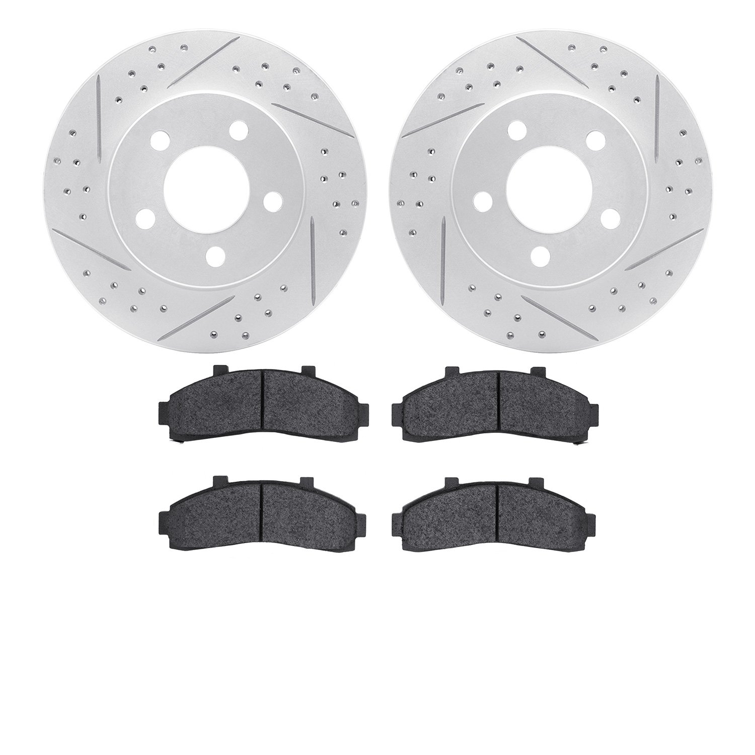 2402-54015 Geoperformance Drilled/Slotted Brake Rotors with Ultimate-Duty Brake Pads Kit, 1995-2002 Ford/Lincoln/Mercury/Mazda,