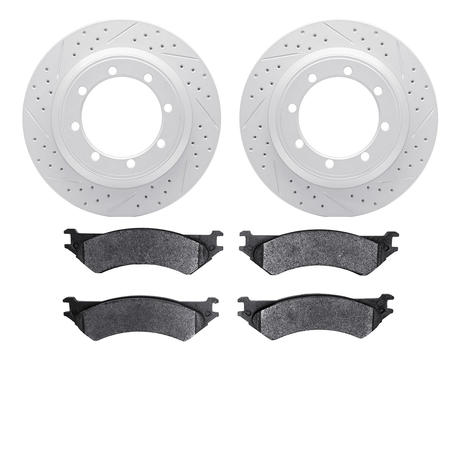 2402-54030 Geoperformance Drilled/Slotted Brake Rotors with Ultimate-Duty Brake Pads Kit, 1999-2007 Ford/Lincoln/Mercury/Mazda,