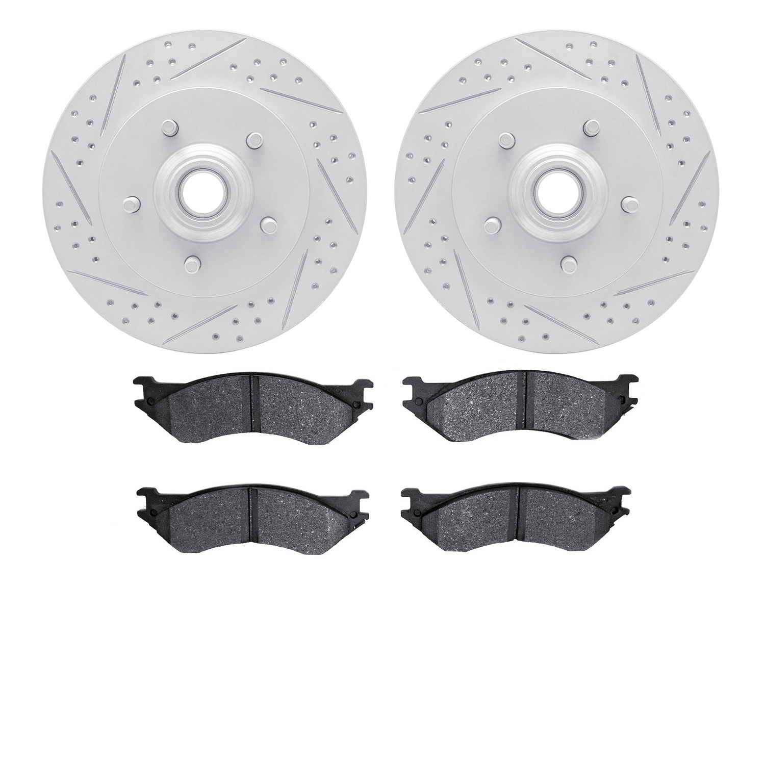 2402-54032 Geoperformance Drilled/Slotted Brake Rotors with Ultimate-Duty Brake Pads Kit, 1999-2004 Ford/Lincoln/Mercury/Mazda,