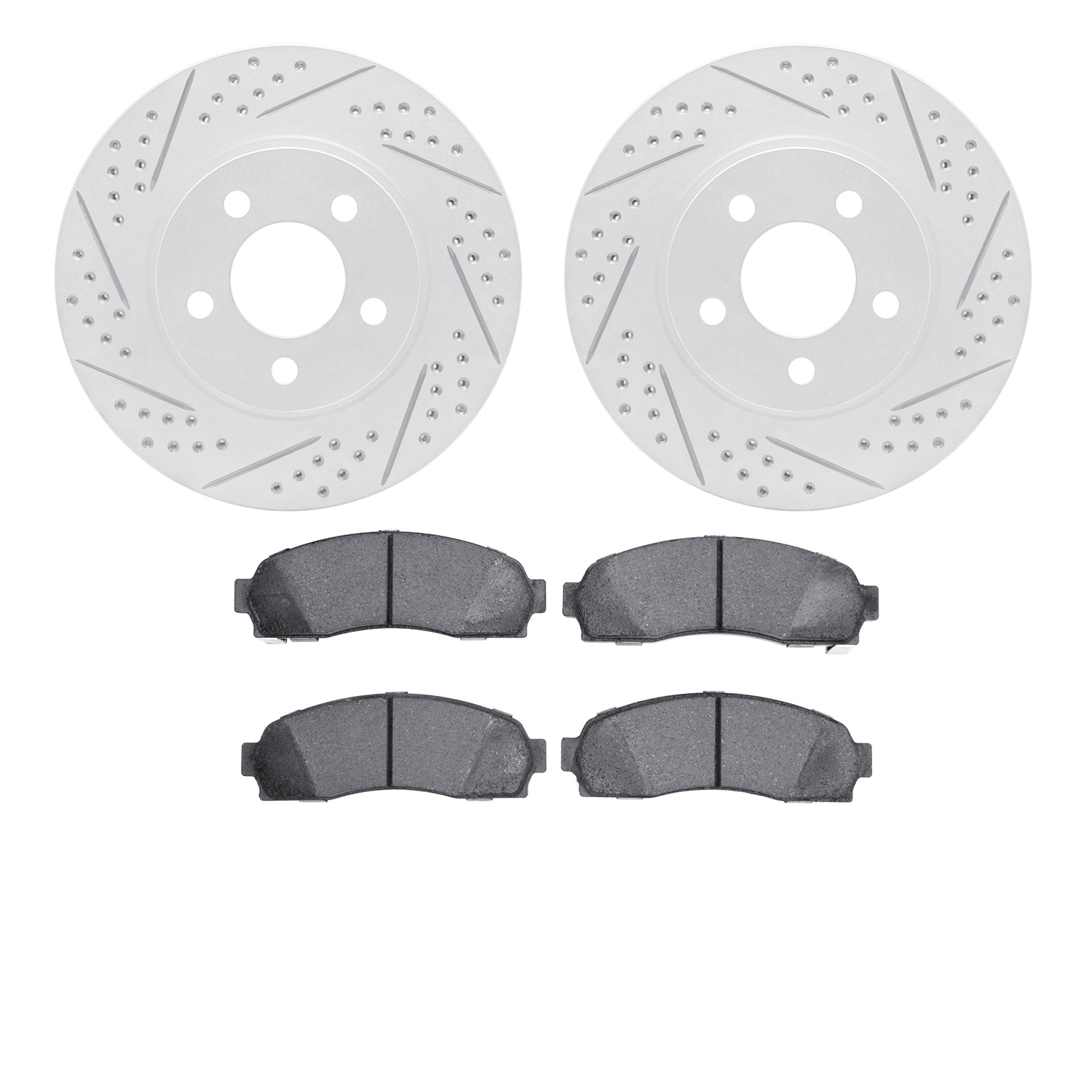 2402-54033 Geoperformance Drilled/Slotted Brake Rotors with Ultimate-Duty Brake Pads Kit, 2001-2011 Ford/Lincoln/Mercury/Mazda,
