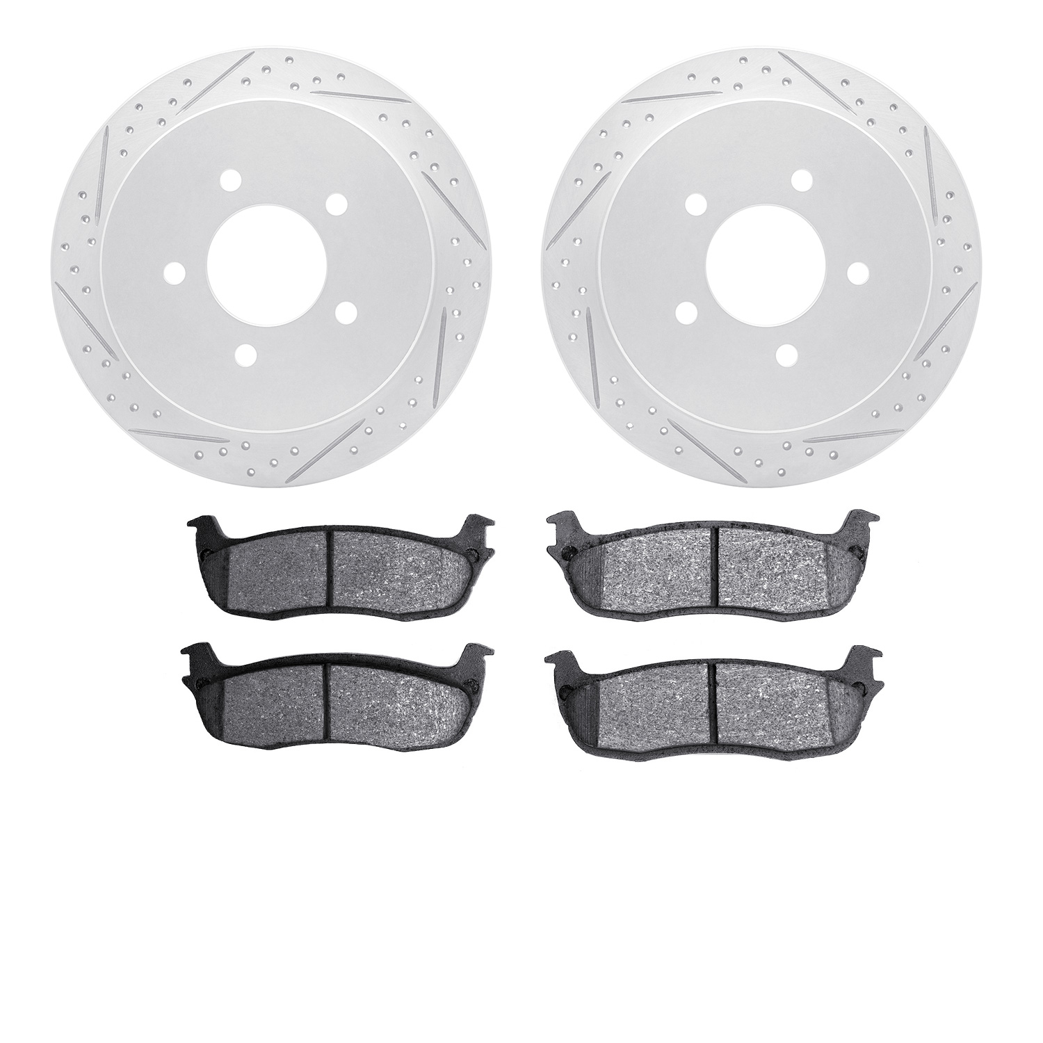 2402-54035 Geoperformance Drilled/Slotted Brake Rotors with Ultimate-Duty Brake Pads Kit, 1997-2004 Ford/Lincoln/Mercury/Mazda,