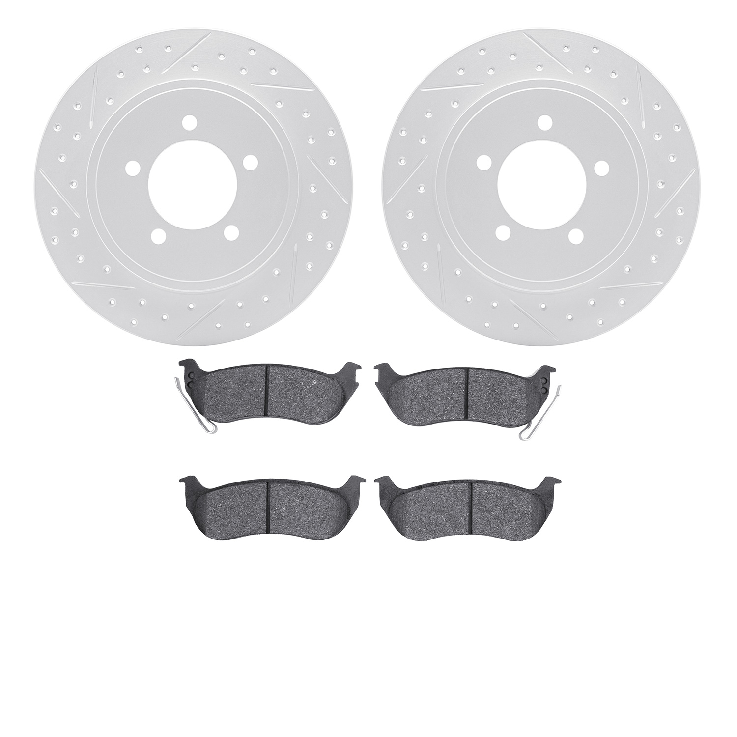 2402-54040 Geoperformance Drilled/Slotted Brake Rotors with Ultimate-Duty Brake Pads Kit, 2006-2010 Ford/Lincoln/Mercury/Mazda,