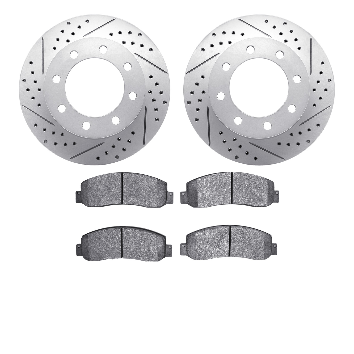2402-54053 Geoperformance Drilled/Slotted Brake Rotors with Ultimate-Duty Brake Pads Kit, 2005-2011 Ford/Lincoln/Mercury/Mazda,