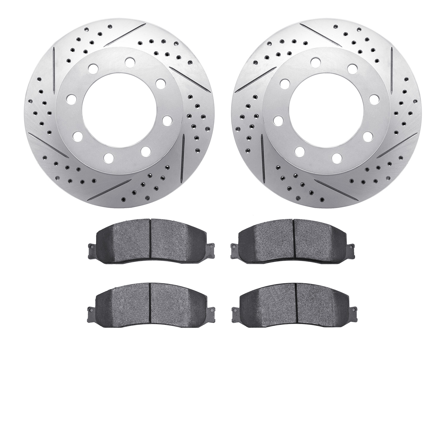 2402-54054 Geoperformance Drilled/Slotted Brake Rotors with Ultimate-Duty Brake Pads Kit, 2010-2012 Ford/Lincoln/Mercury/Mazda,