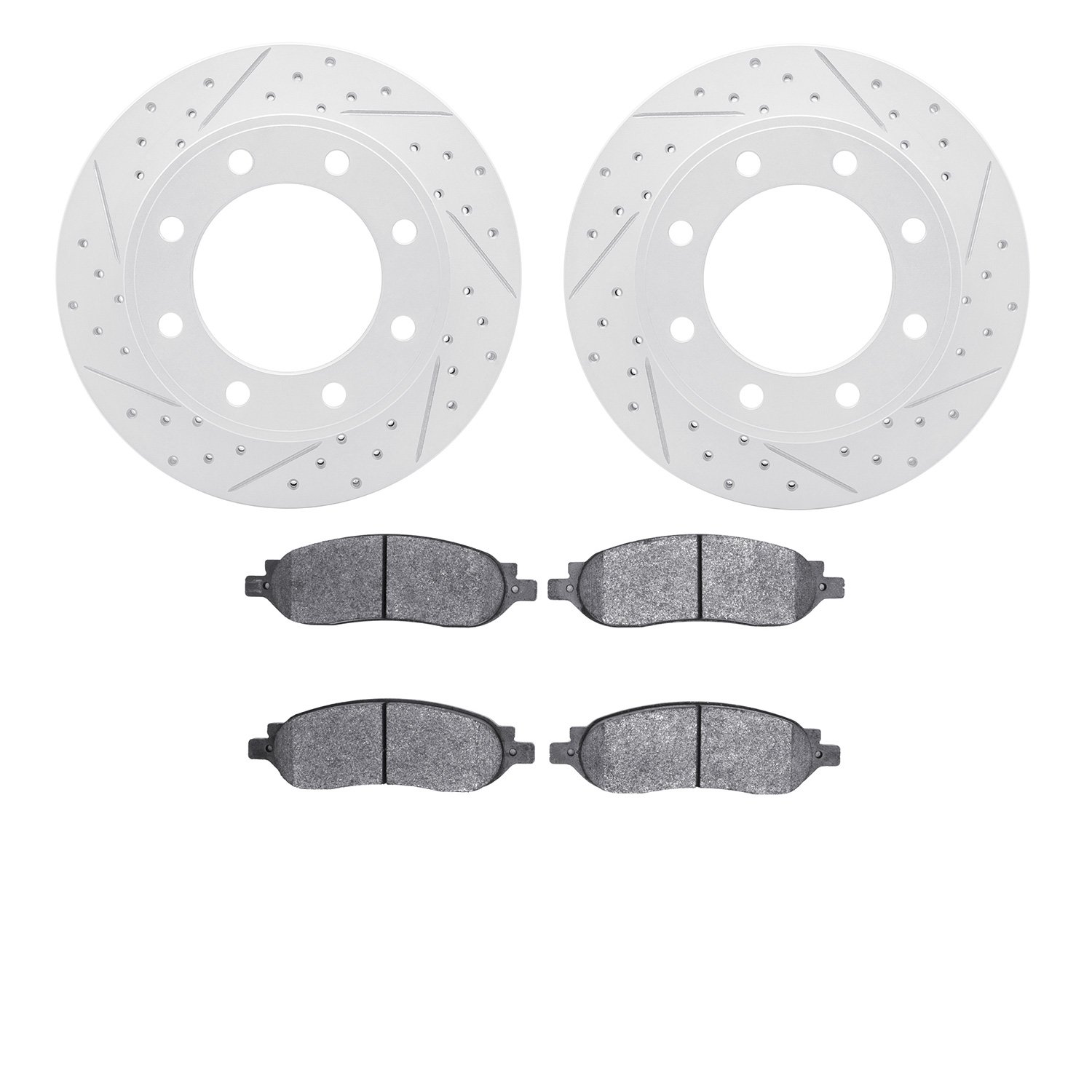 2402-54056 Geoperformance Drilled/Slotted Brake Rotors with Ultimate-Duty Brake Pads Kit, 2005-2007 Ford/Lincoln/Mercury/Mazda,