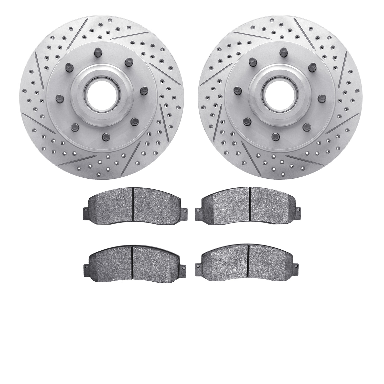 2402-54063 Geoperformance Drilled/Slotted Brake Rotors with Ultimate-Duty Brake Pads Kit, 2006-2012 Ford/Lincoln/Mercury/Mazda,