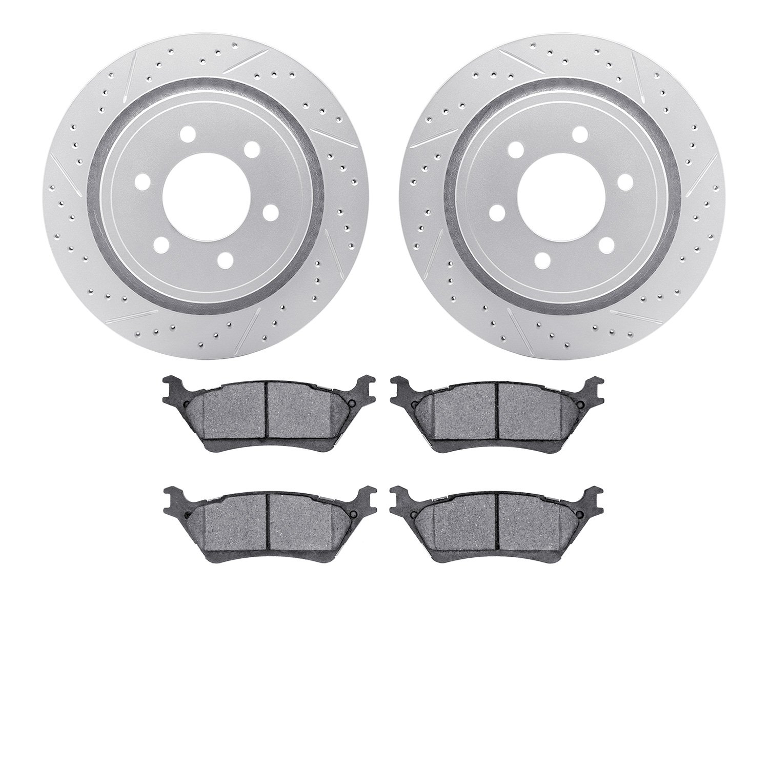 2402-54069 Geoperformance Drilled/Slotted Brake Rotors with Ultimate-Duty Brake Pads Kit, 2012-2020 Ford/Lincoln/Mercury/Mazda,