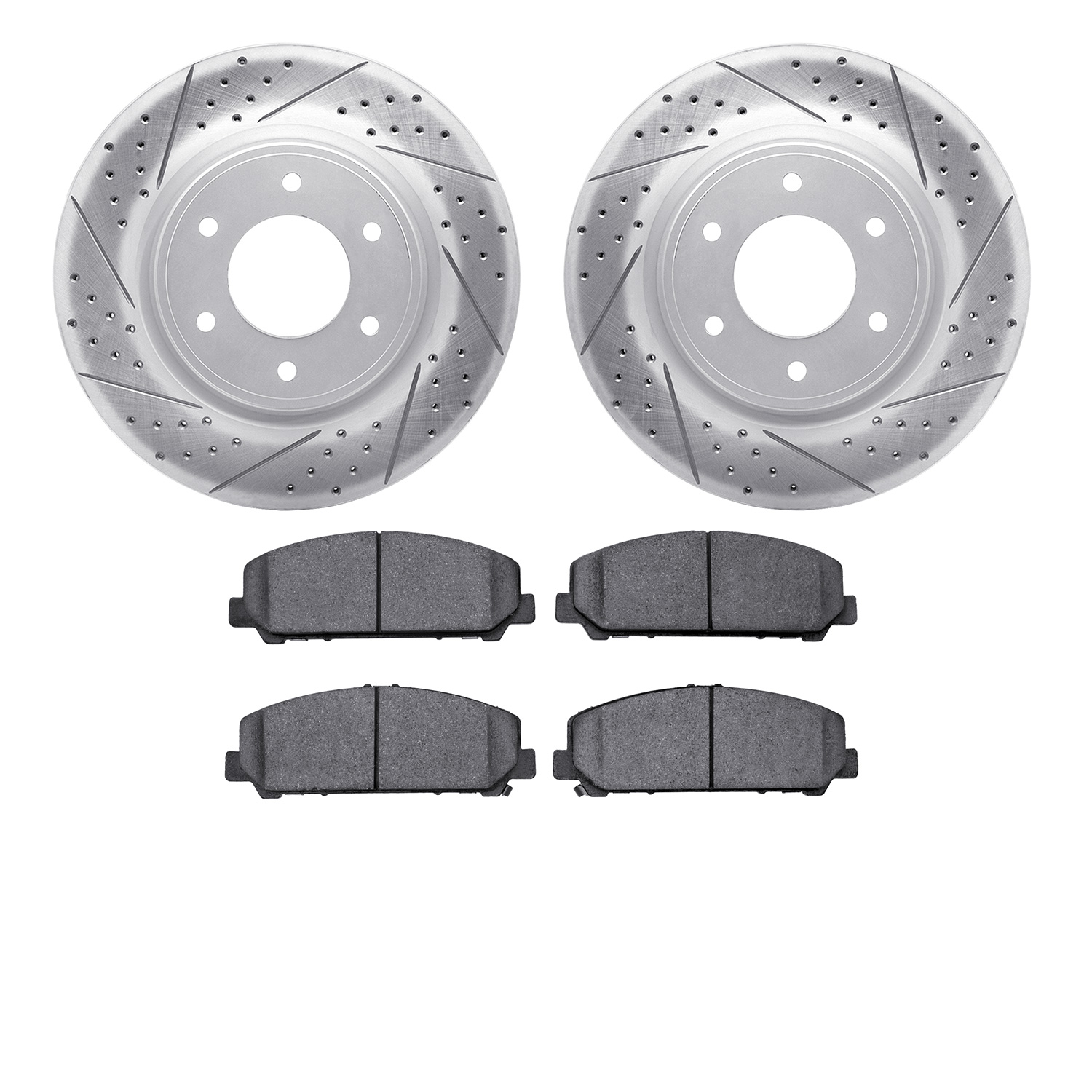 2402-67005 Geoperformance Drilled/Slotted Brake Rotors with Ultimate-Duty Brake Pads Kit, Fits Select Infiniti/Nissan, Position: