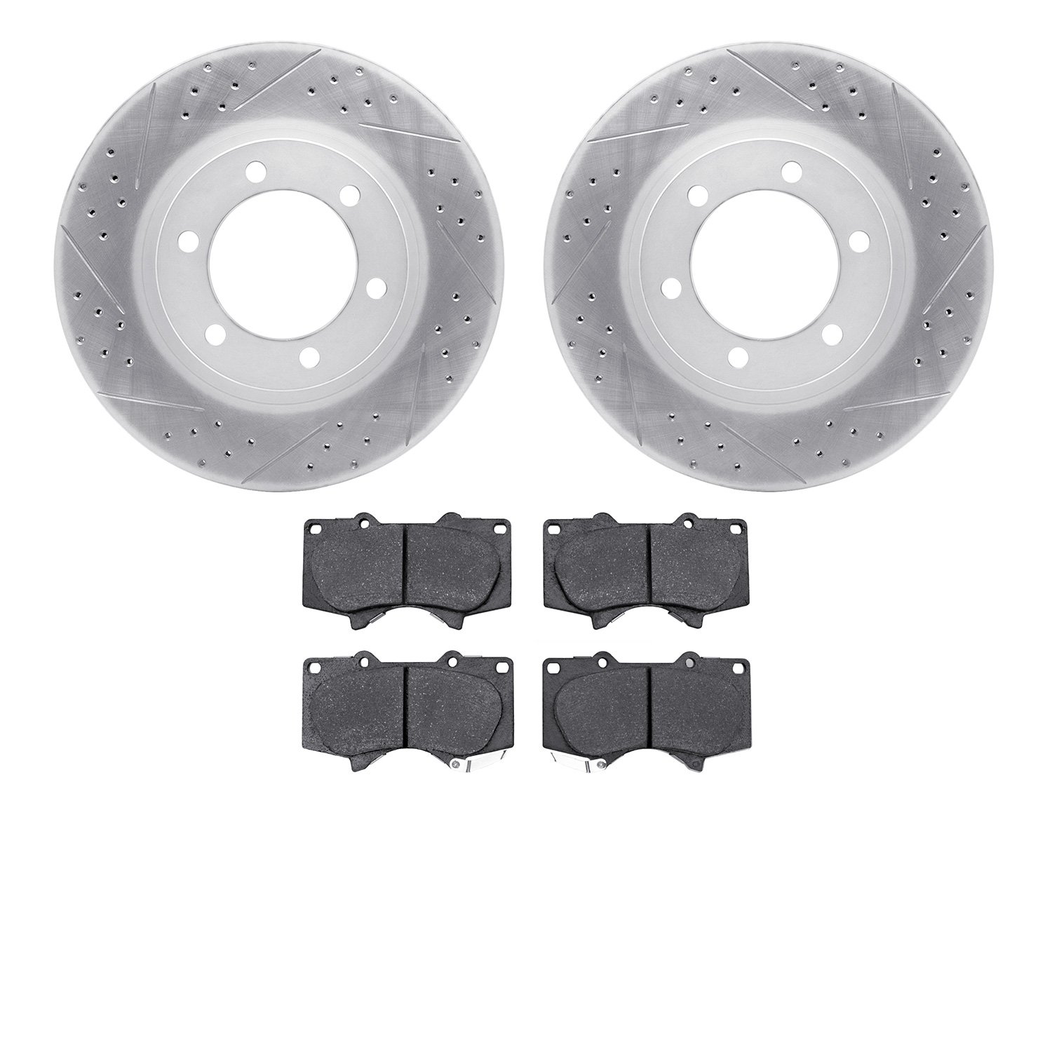 2402-76009 Geoperformance Drilled/Slotted Brake Rotors with Ultimate-Duty Brake Pads Kit, 2003-2009 Lexus/Toyota/Scion, Position