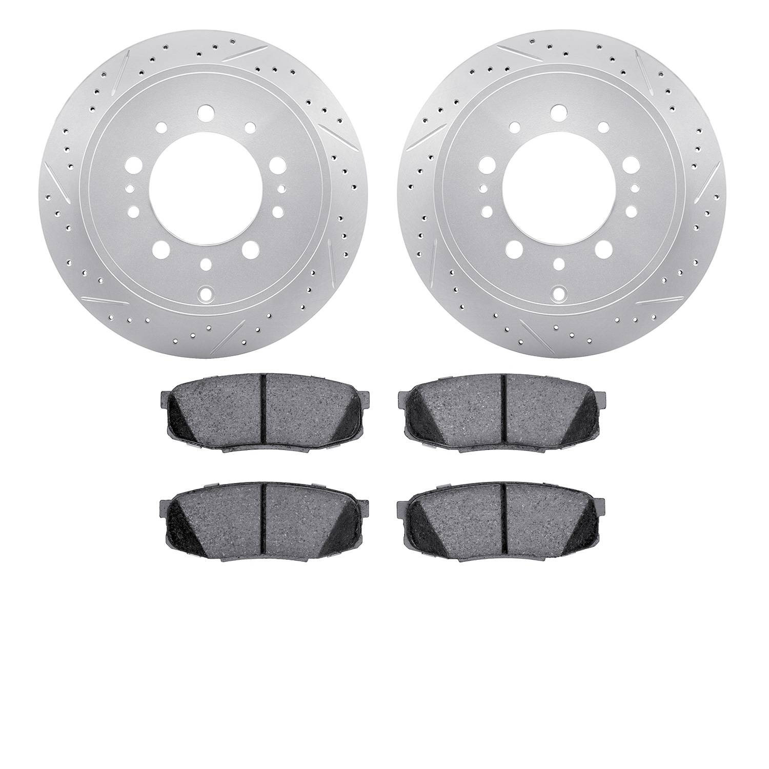 2402-76014 Geoperformance Drilled/Slotted Brake Rotors with Ultimate-Duty Brake Pads Kit, Fits Select Lexus/Toyota/Scion, Positi