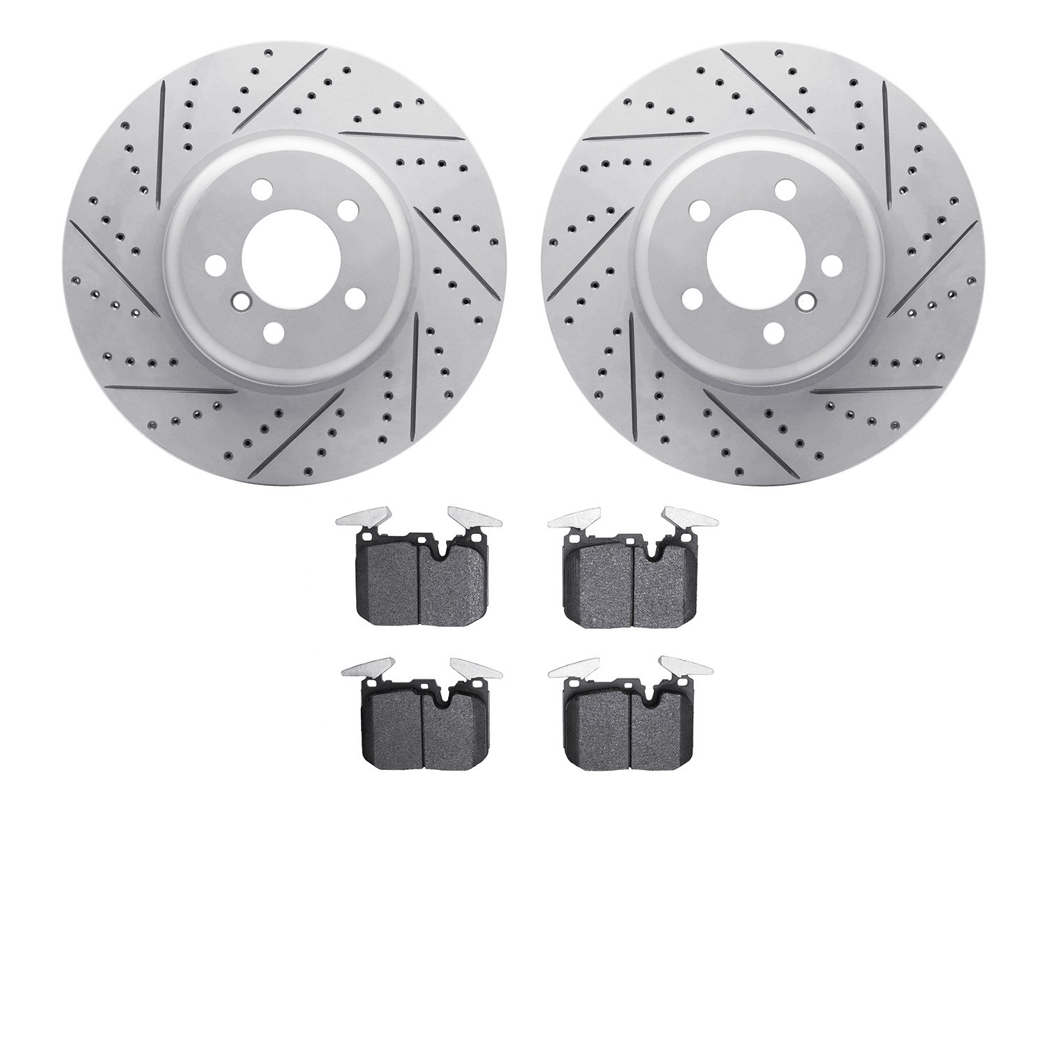 2502-31097 Geoperformance Drilled/Slotted Rotors w/5000 Advanced Brake Pads Kit, 2013-2020 BMW, Position: Front