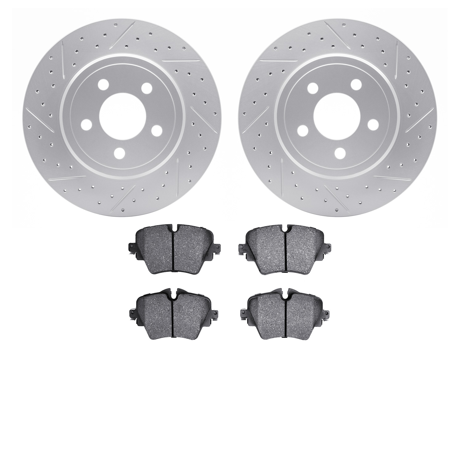 2502-32031 Geoperformance Drilled/Slotted Rotors w/5000 Advanced Brake Pads Kit, Fits Select Mini, Position: Front