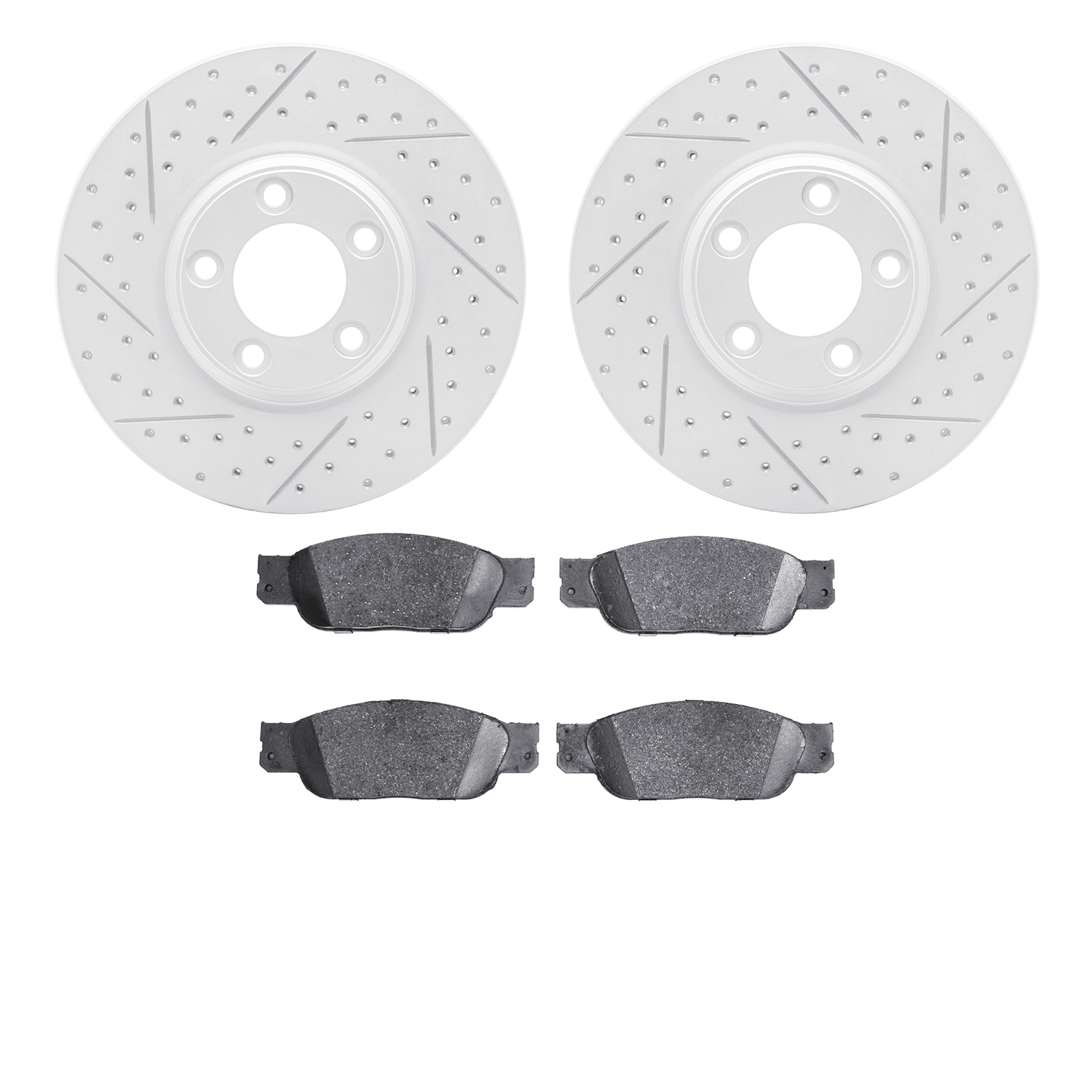 2502-54026 Geoperformance Drilled/Slotted Rotors w/5000 Advanced Brake Pads Kit, 2000-2006 Ford/Lincoln/Mercury/Mazda, Position: