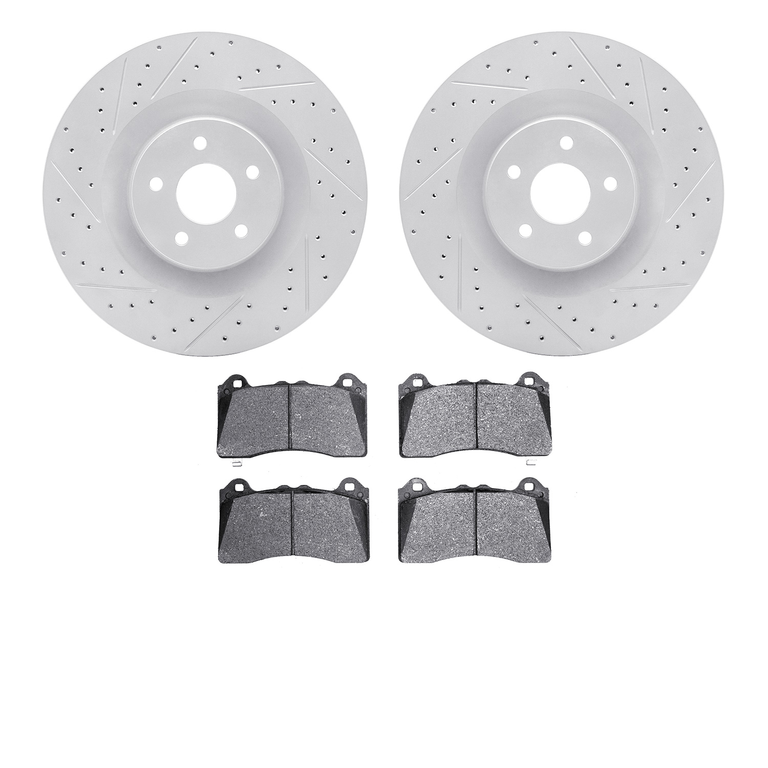 2502-54242 Geoperformance Drilled/Slotted Rotors w/5000 Advanced Brake Pads Kit, 2016-2018 Ford/Lincoln/Mercury/Mazda, Position: