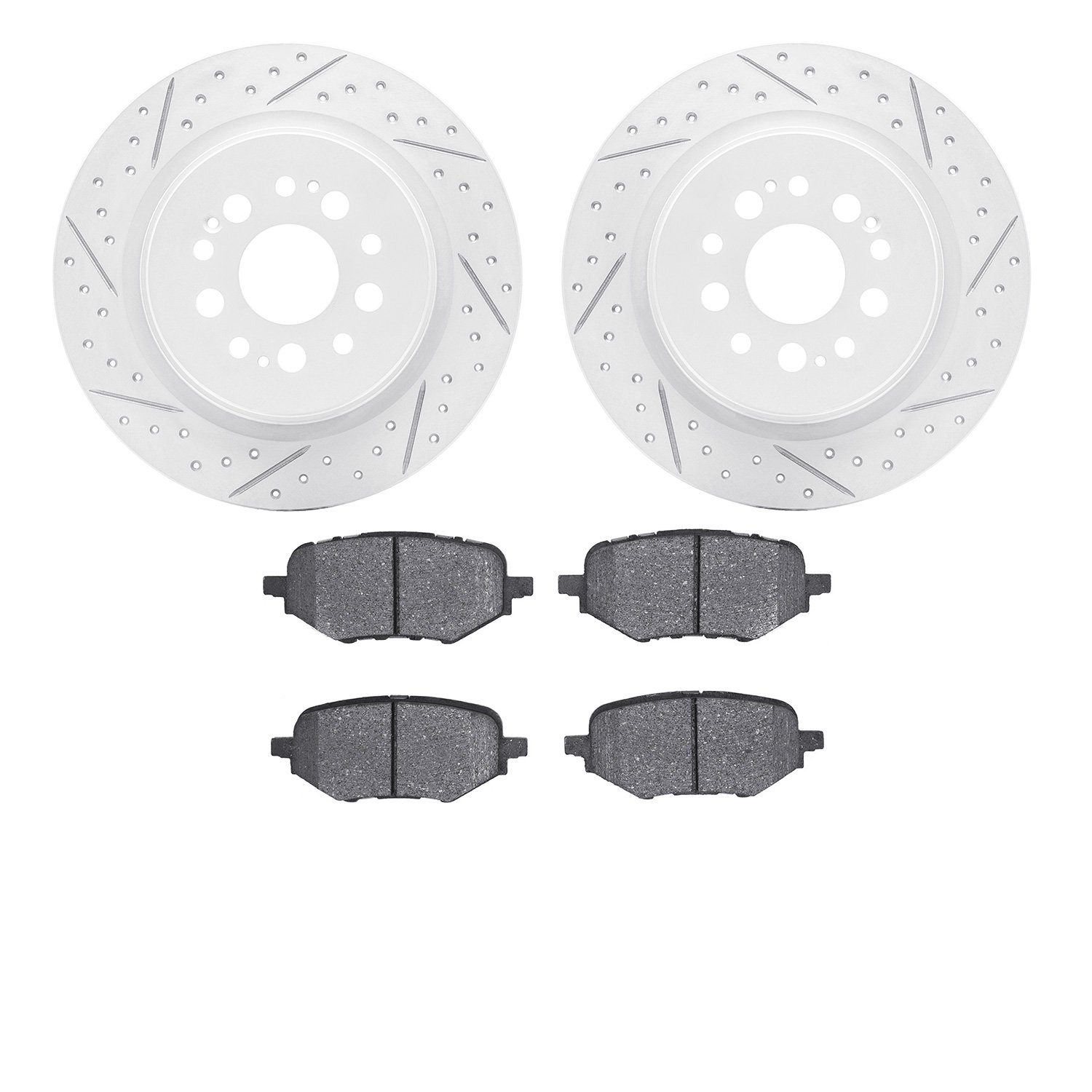2502-59117 Geoperformance Drilled/Slotted Rotors w/5000 Advanced Brake Pads Kit, Fits Select Acura/Honda, Position: Rear