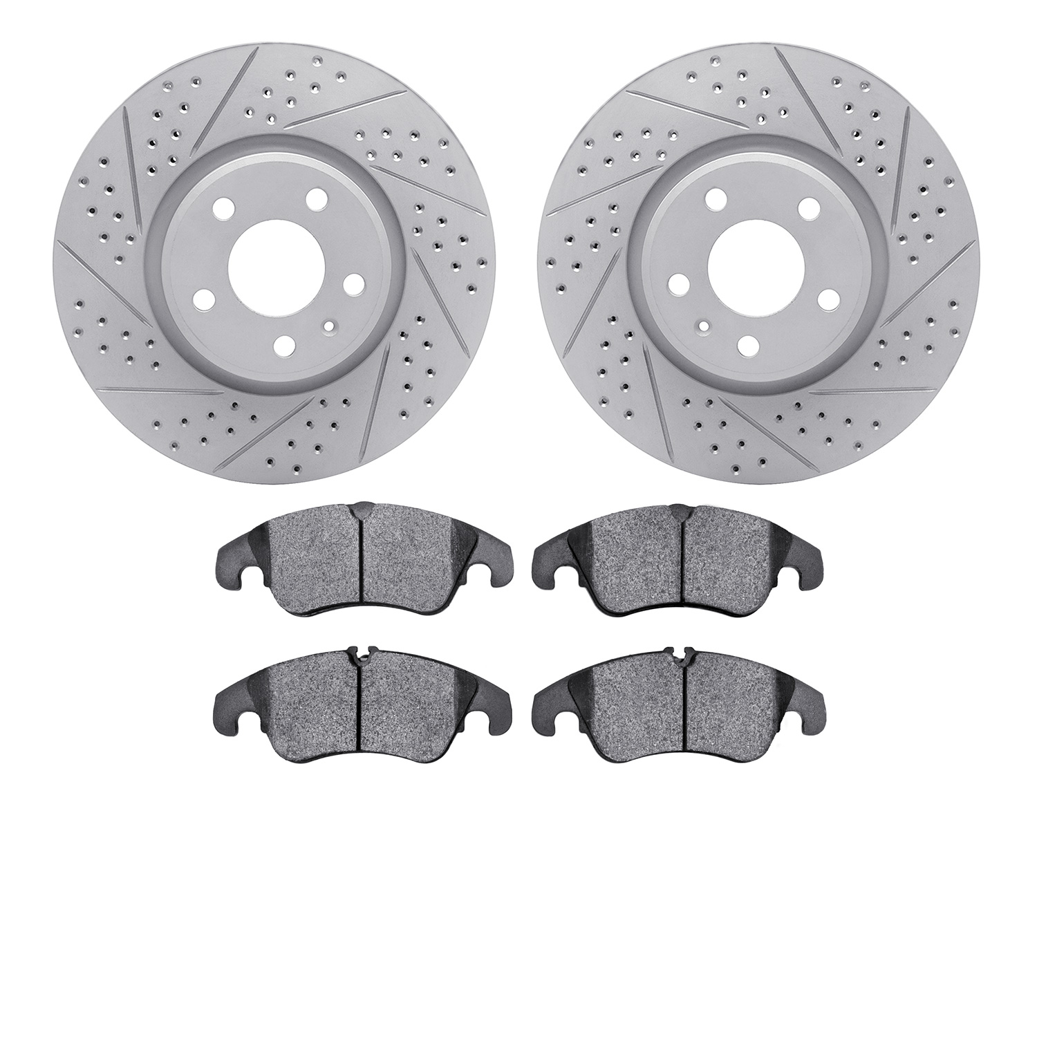 Geoperformance Drilled/Slotted Rotors w/5000 Advanced Brake Pads