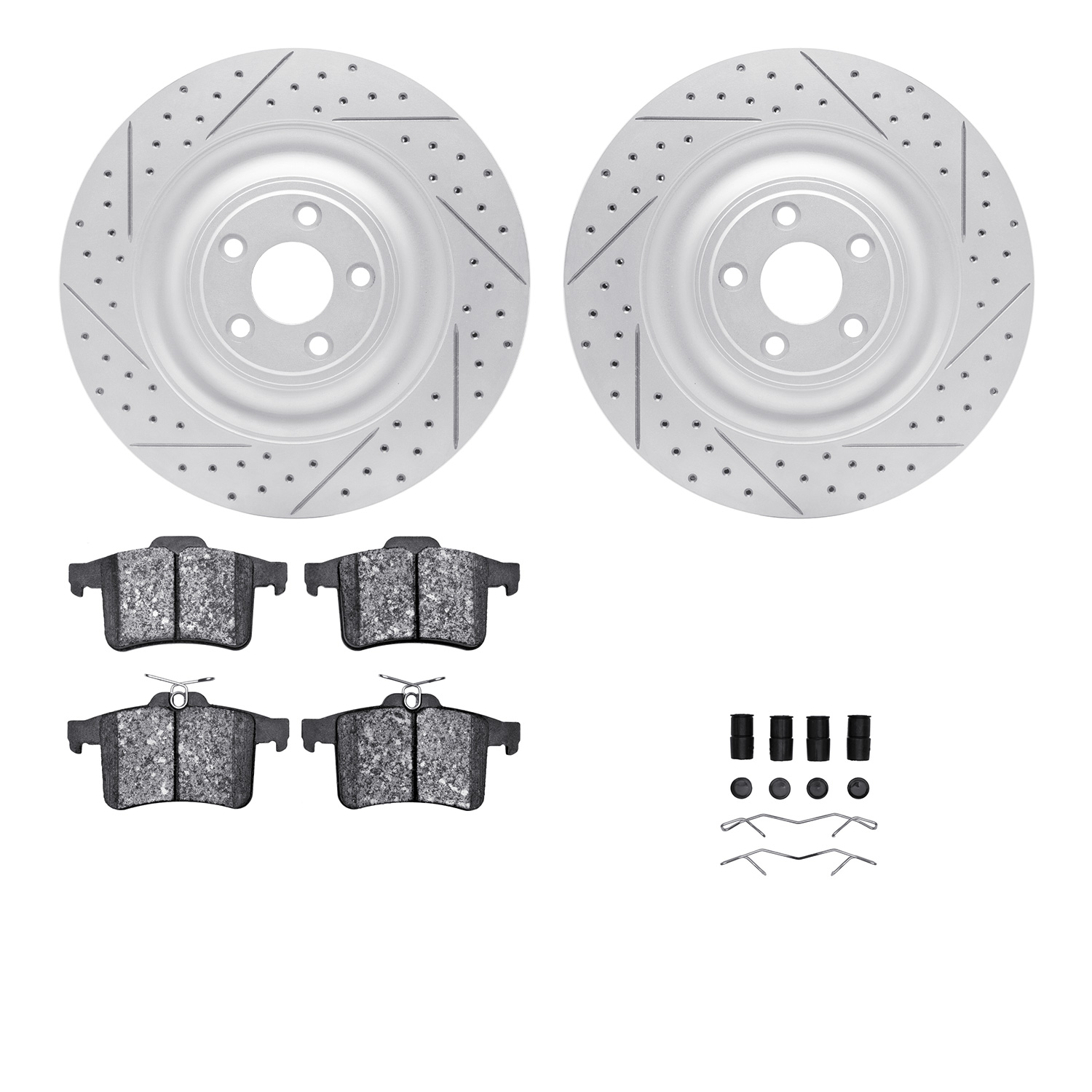 Geoperformance Drilled/Slotted Rotors w/5000 Advanced Brake Pads