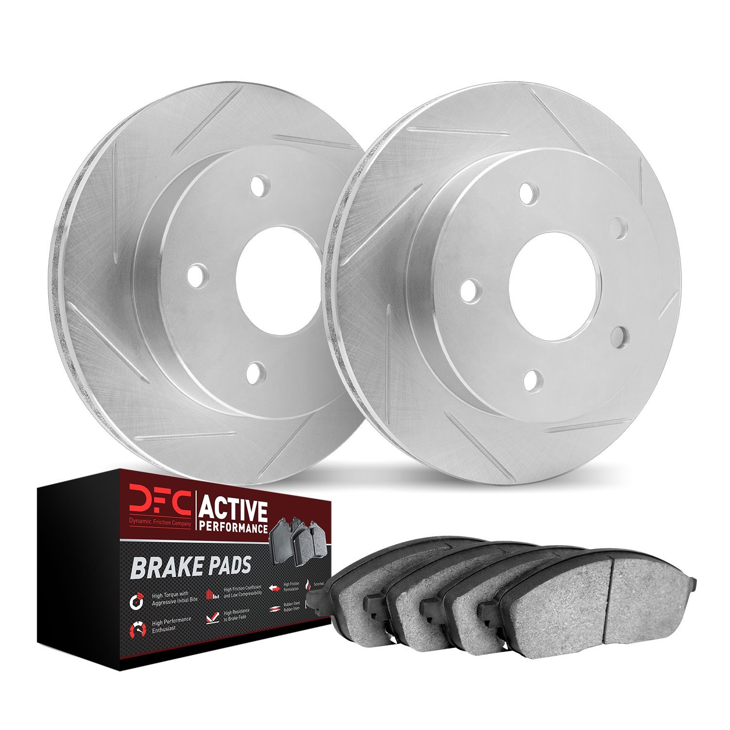 2702-02006 Geoperformance Slotted Brake Rotors with Active Performance Pads Kits, 1967-1977 Porsche, Position: Front