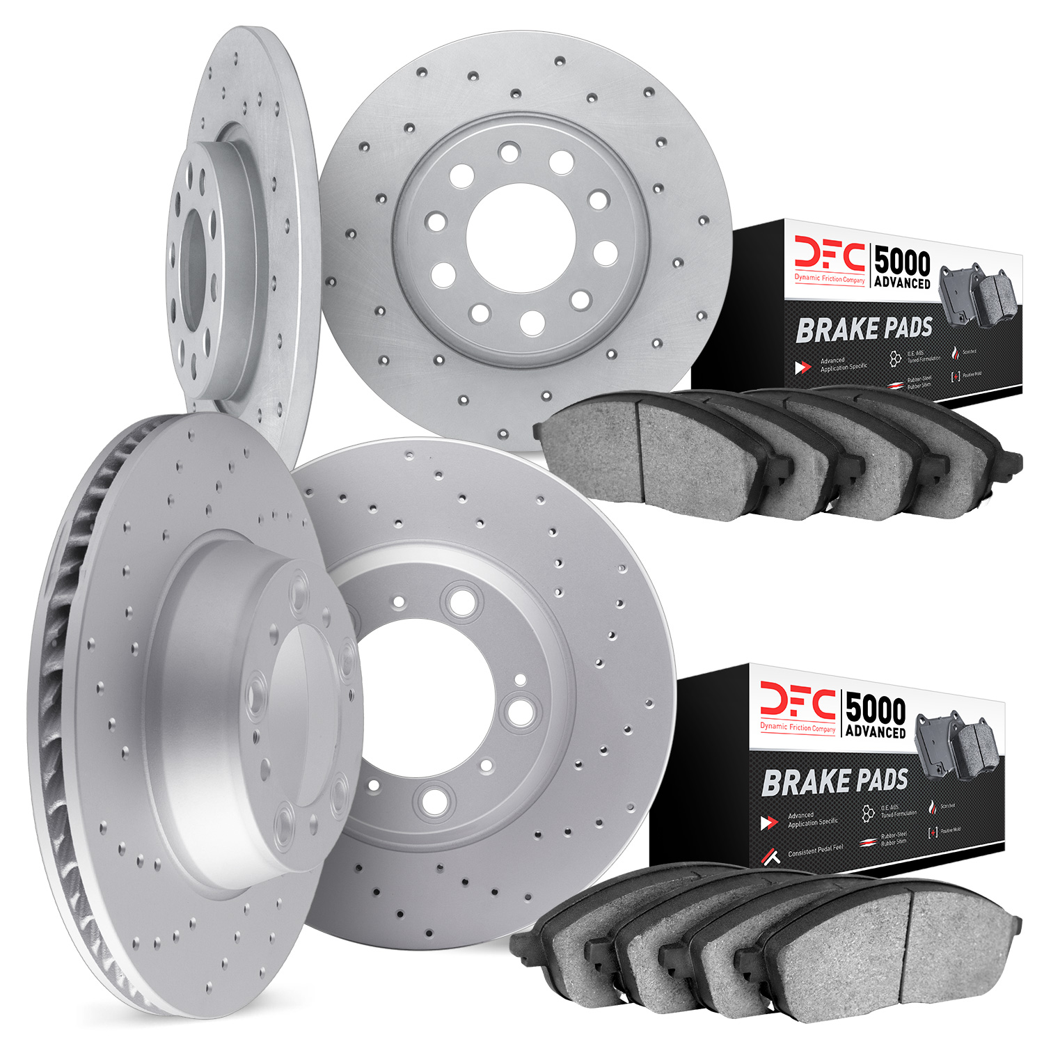 2704-01003 Geoperformance Drilled Brake Rotors with Active Performance Pads Kit, 2010-2013 Suzuki, Position: Front and Rear