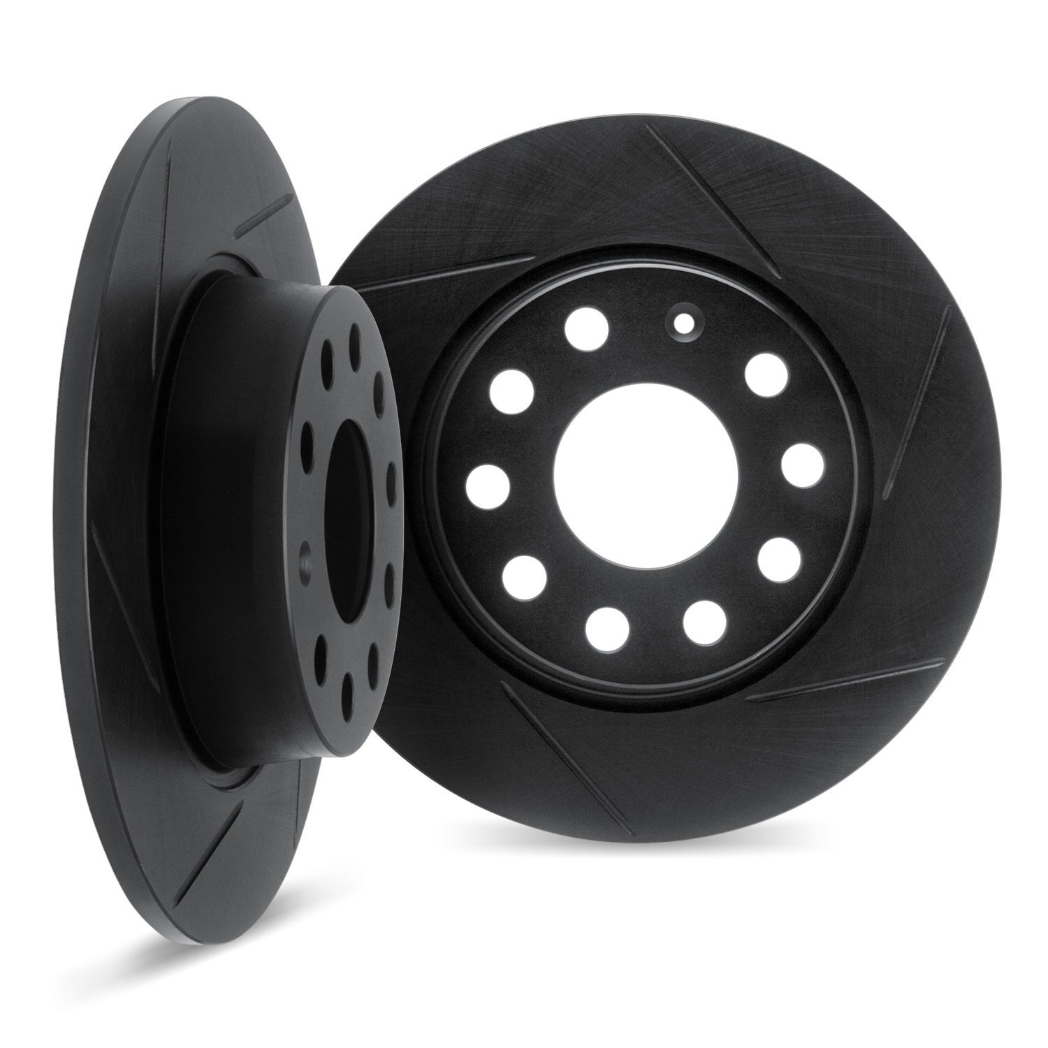 Slotted Brake Rotors [Black], Fits Select Kia/Hyundai/Genesis