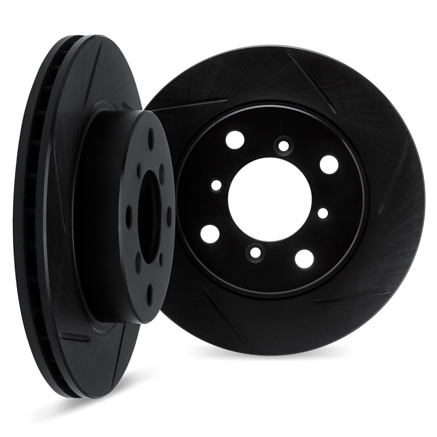 3002-21003 Slotted Brake Rotors [Black], Fits Select Kia/Hyundai/Genesis, Position: Front