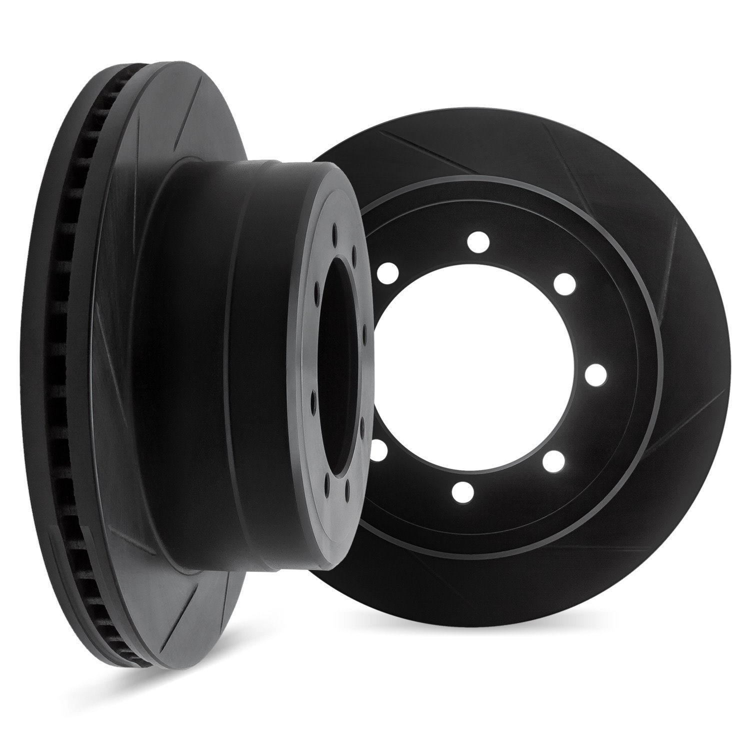 Slotted Brake Rotors [Black], Fits Select Mopar