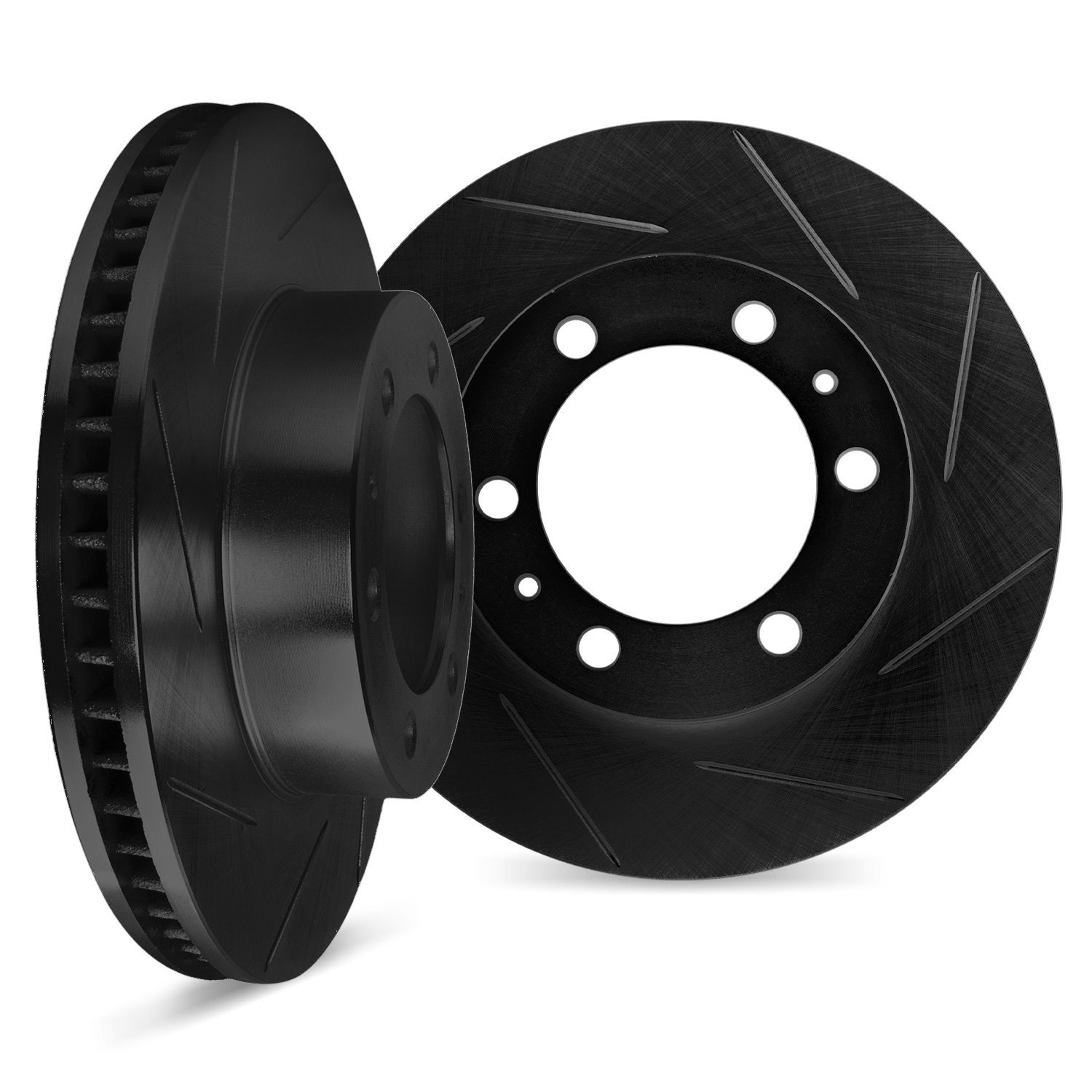 3002-46002 Slotted Brake Rotors [Black], Fits Select GM, Position: Front