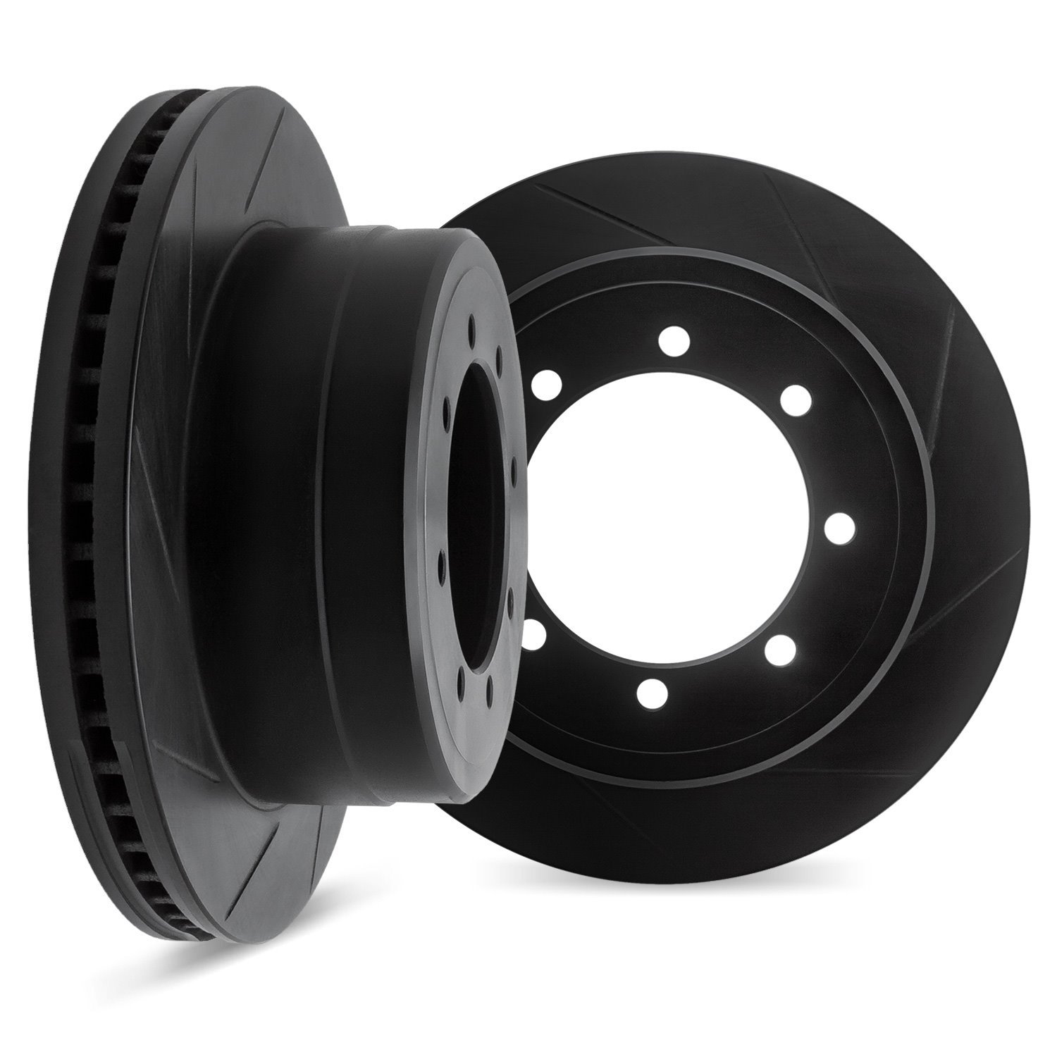 Slotted Brake Rotors [Black], Fits Select GM