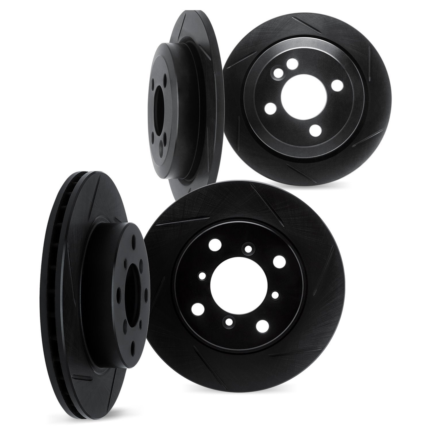 3004-01000 Slotted Brake Rotors [Black], 2004-2009 Multiple Makes/Models, Position: Front and Rear