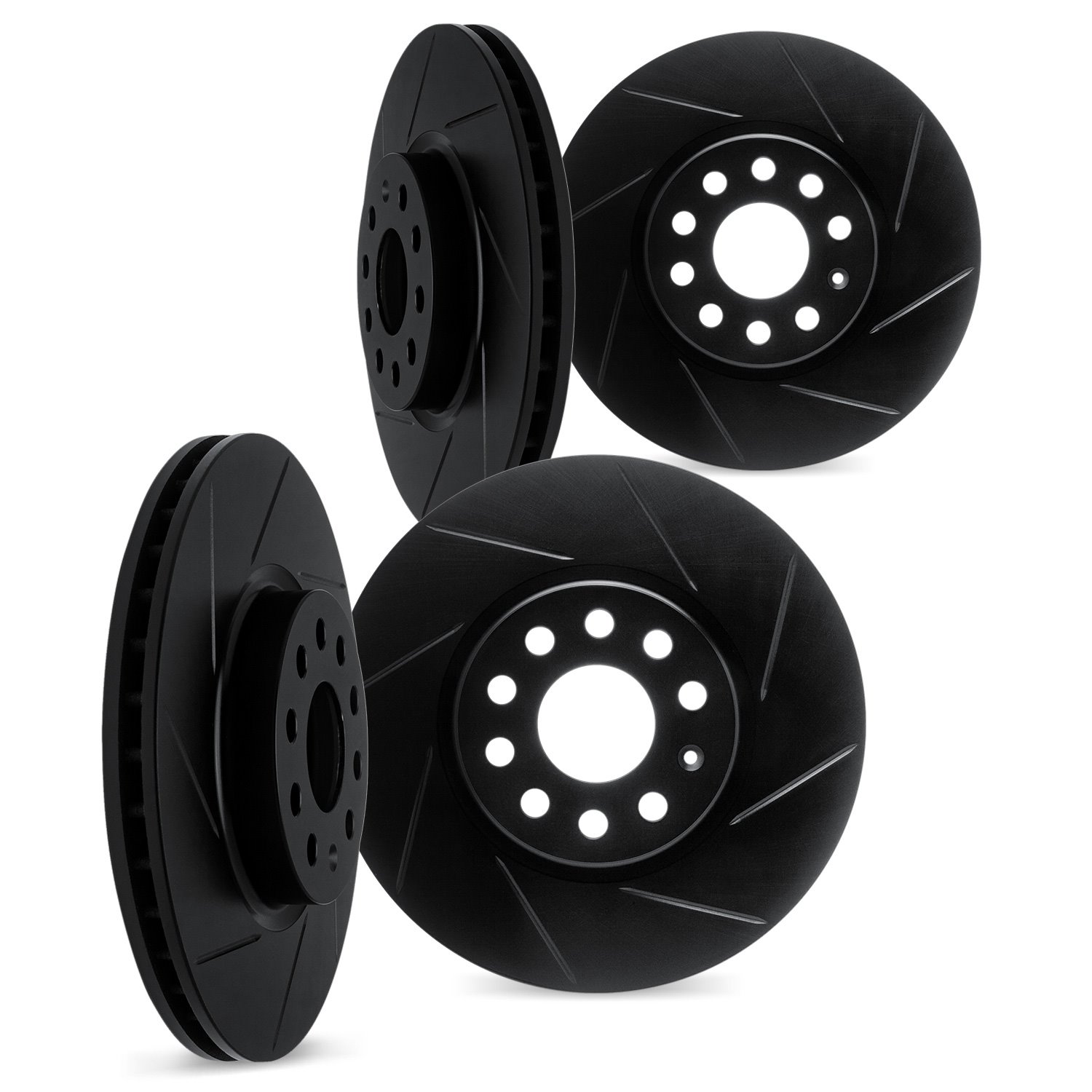 3004-01009 Slotted Brake Rotors [Black], 2009-2017 Suzuki, Position: Front and Rear