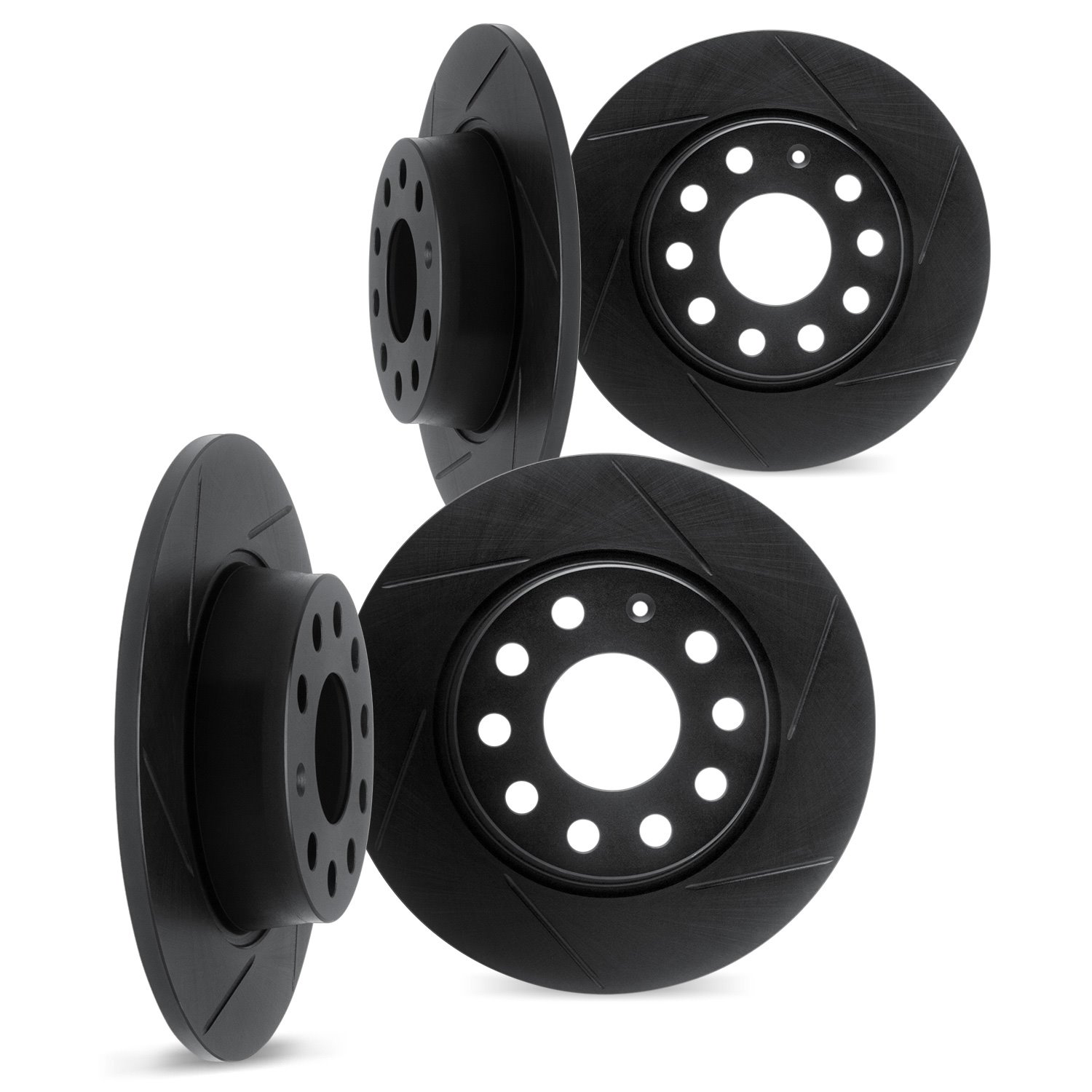 3004-11004 Slotted Brake Rotors [Black], 1974-1999 Land Rover, Position: Front and Rear