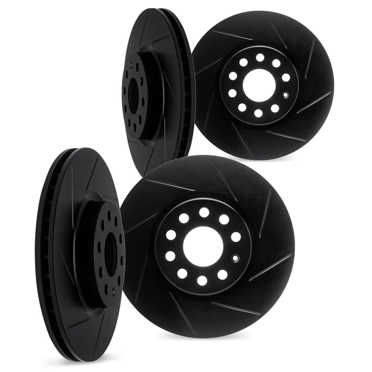 3004-11028 Slotted Brake Rotors [Black], 2017-2017 Land Rover, Position: Front and Rear