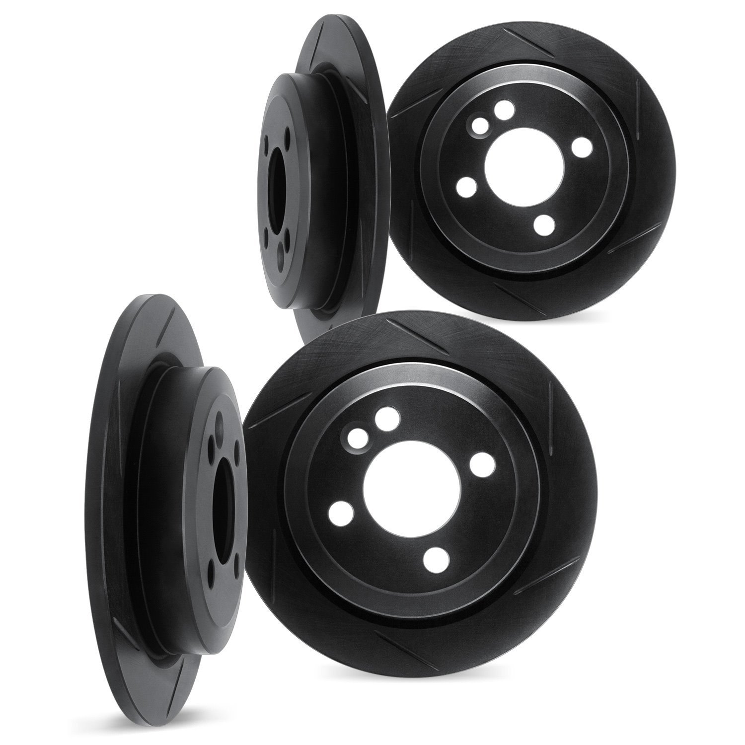 3004-28000 Slotted Brake Rotors [Black], 1989-1991 Peugeot, Position: Front and Rear