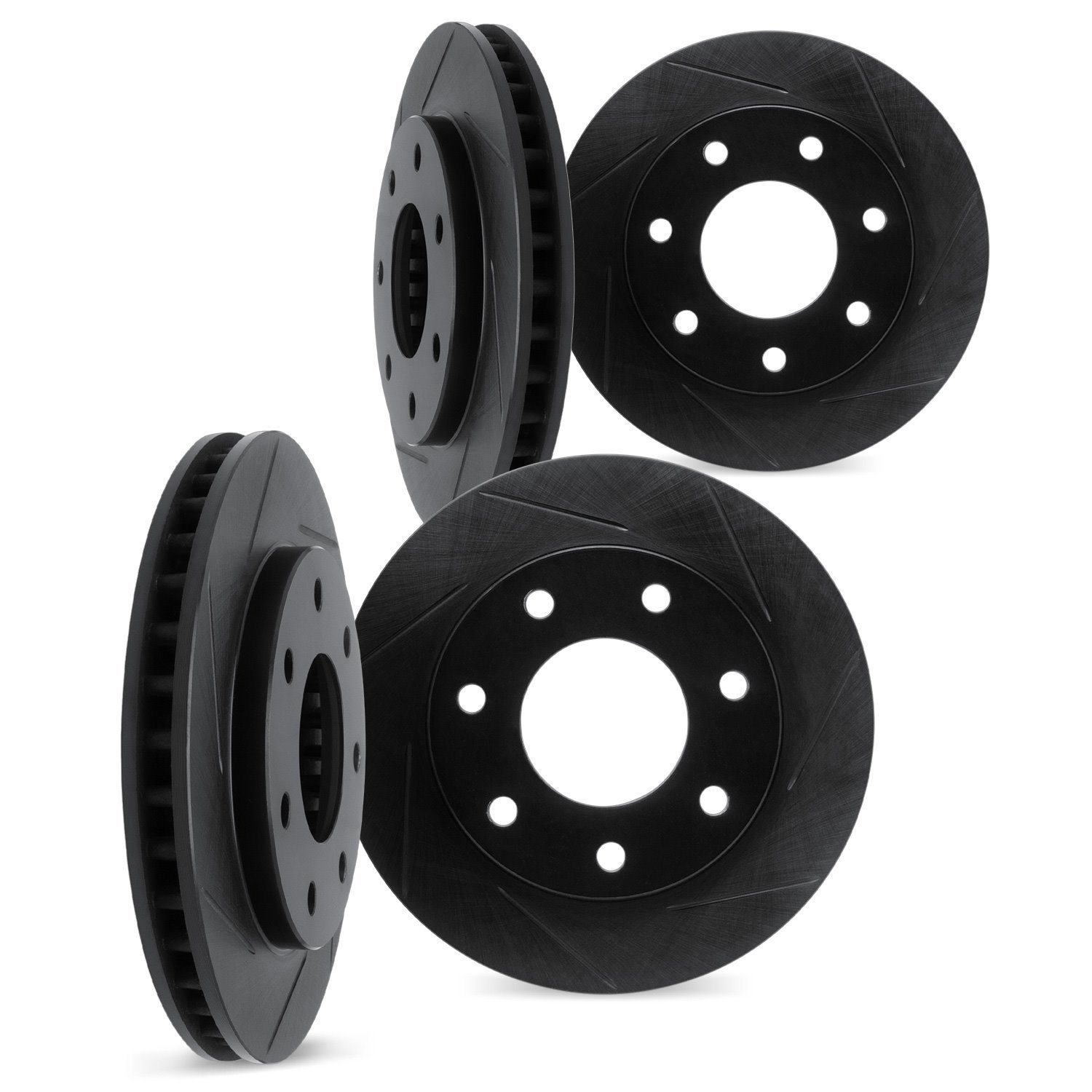3004-54150 Slotted Brake Rotors [Black], 2004-2008 Ford/Lincoln/Mercury/Mazda, Position: Front and Rear